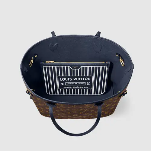 M14994 Neverfull Inside Out MM Monogram Navy