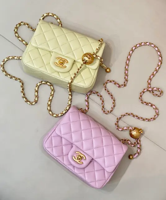 Chane small golden ball chain bag