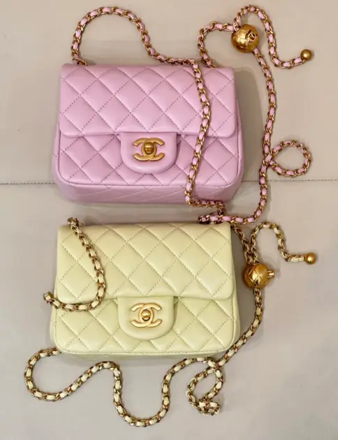 Chane small golden ball chain bag