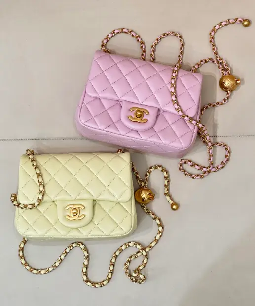 Chane small golden ball chain bag