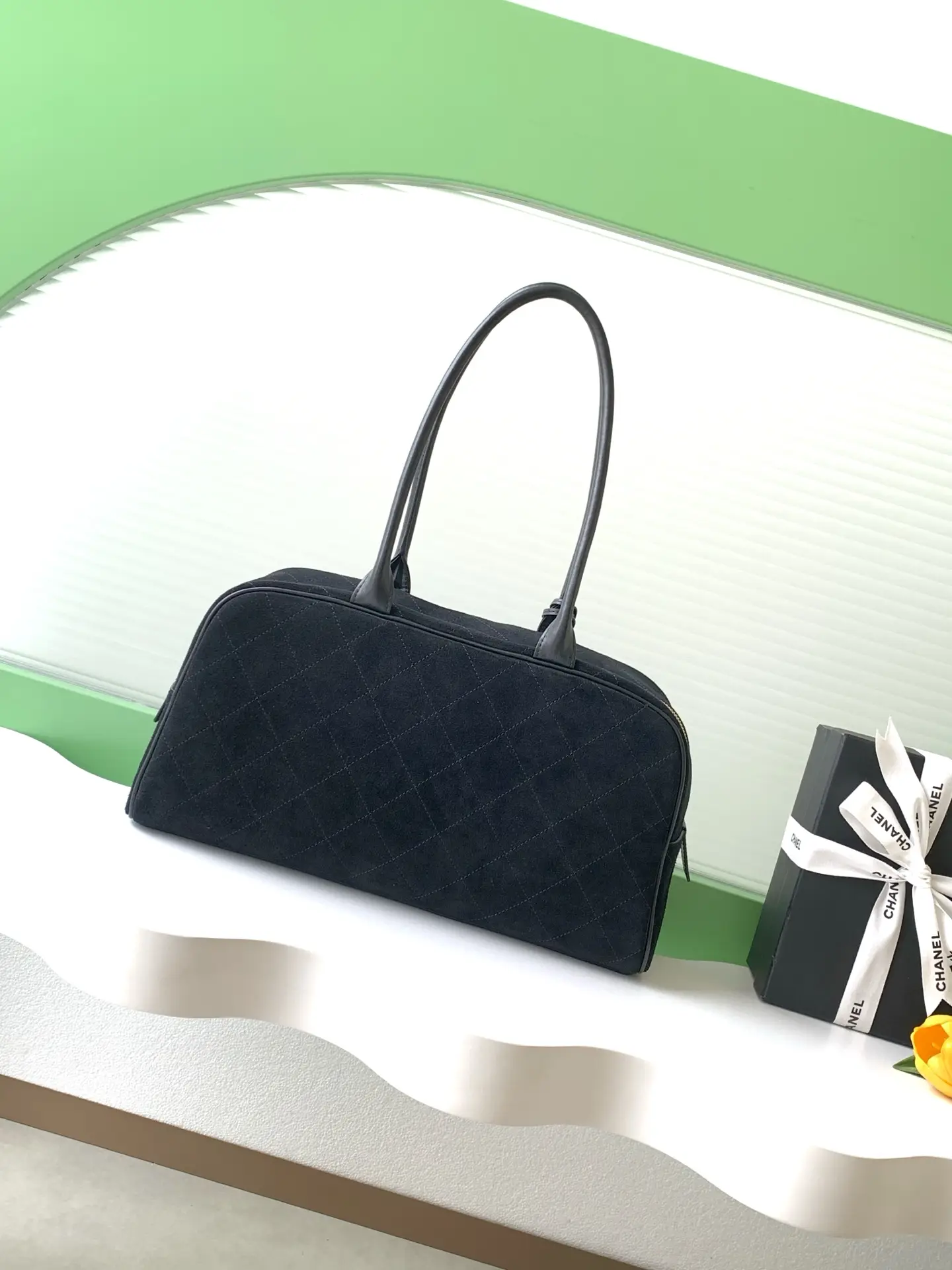 Chanel Bowling Bag AS6211 Black Suede