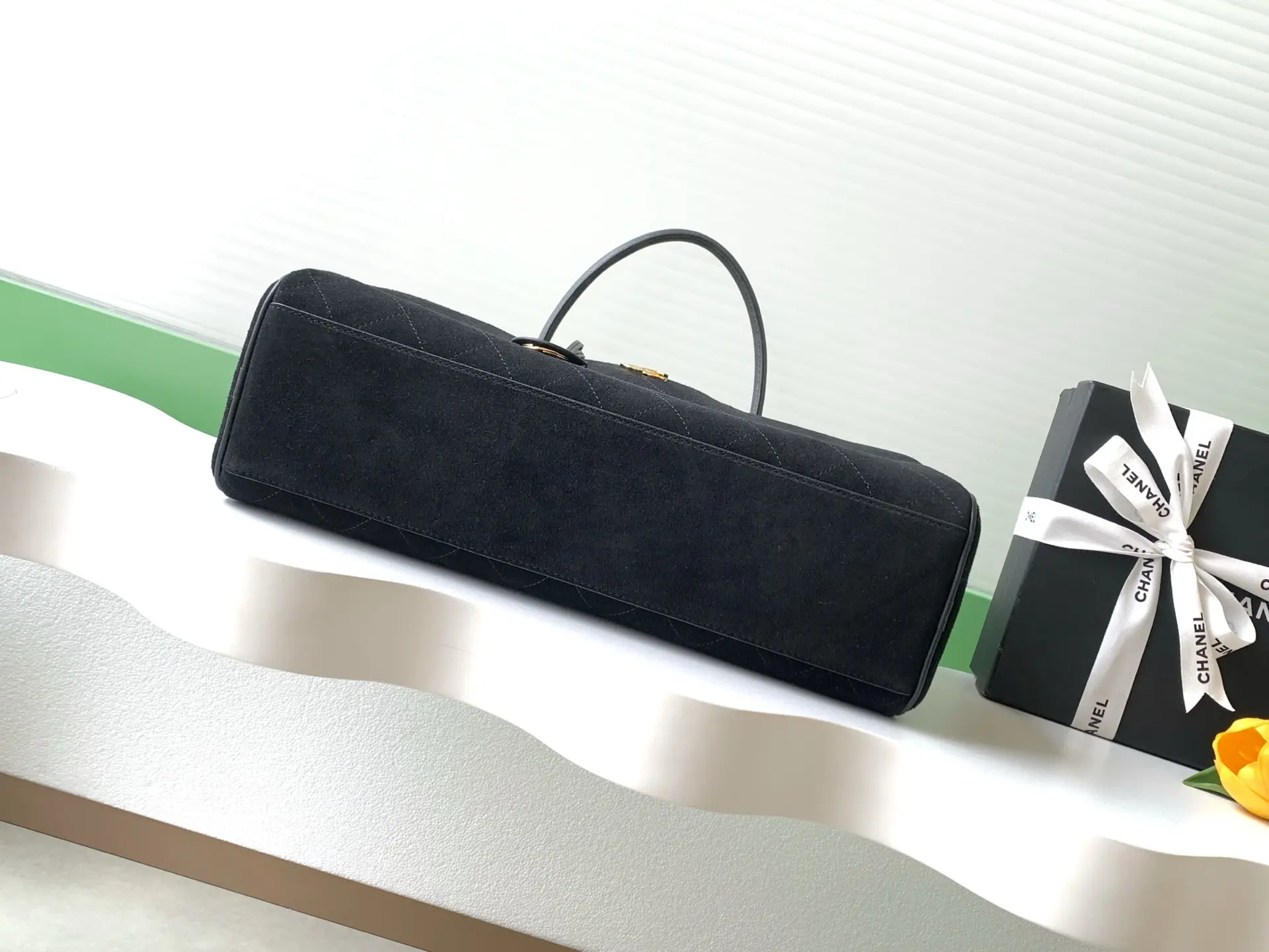 Chanel Bowling Bag AS6211 Black Suede