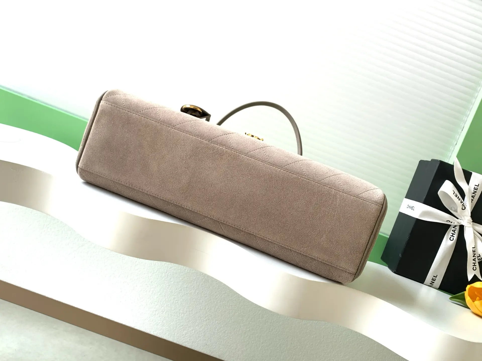 Chanel Bowling Bag AS6211 Dark Grey Suede