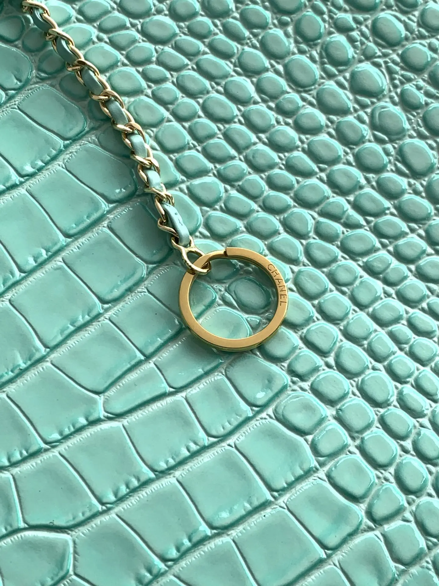Chanel Large Tote Bag AS6239 Mint Green Crocodile Pattern