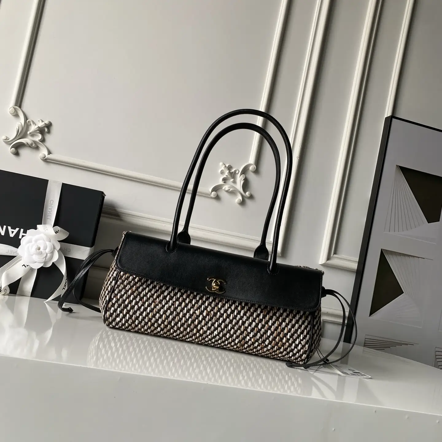 Chanel Small Tote AS6288 Woolen Fabric