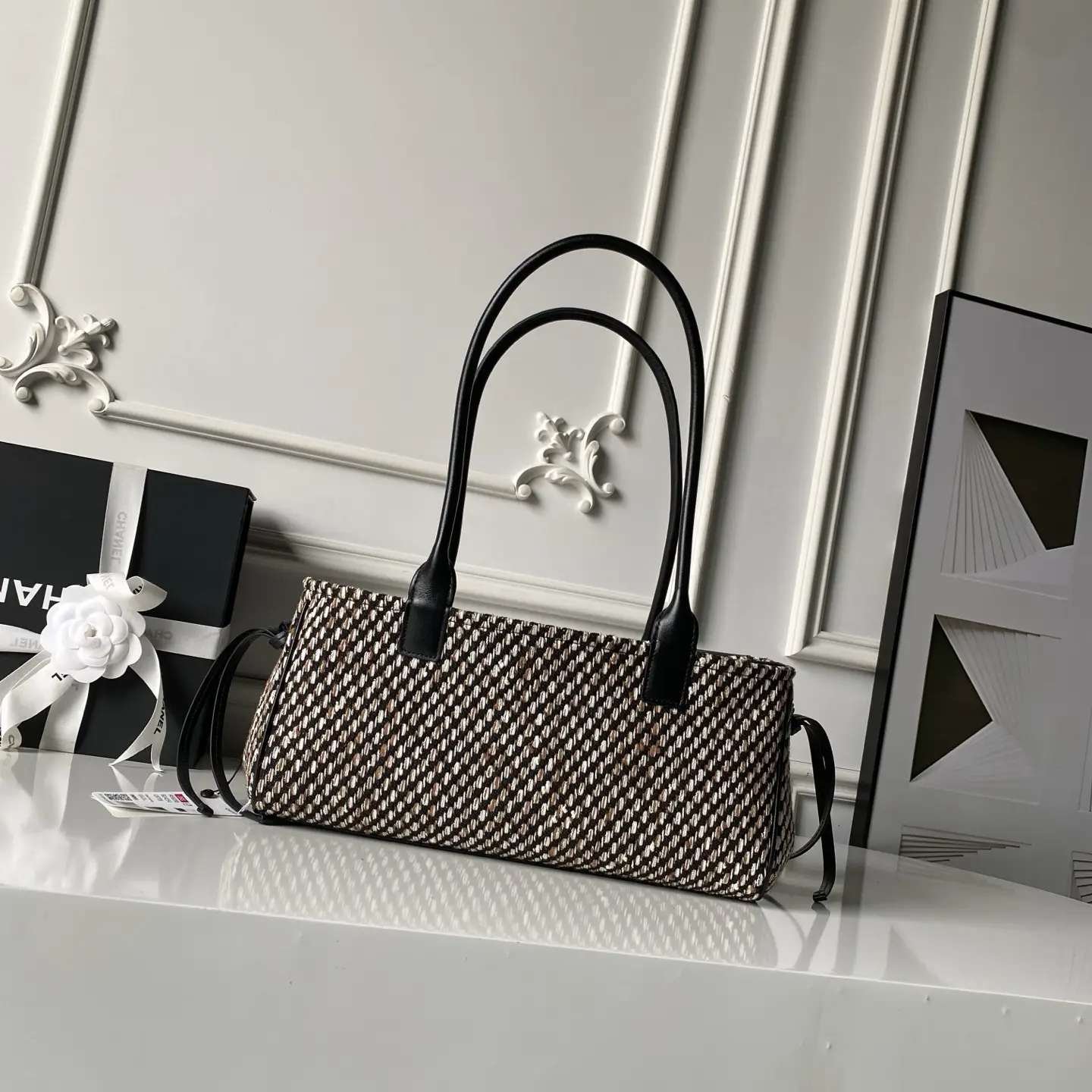 Chanel Small Tote AS6288 Woolen Fabric