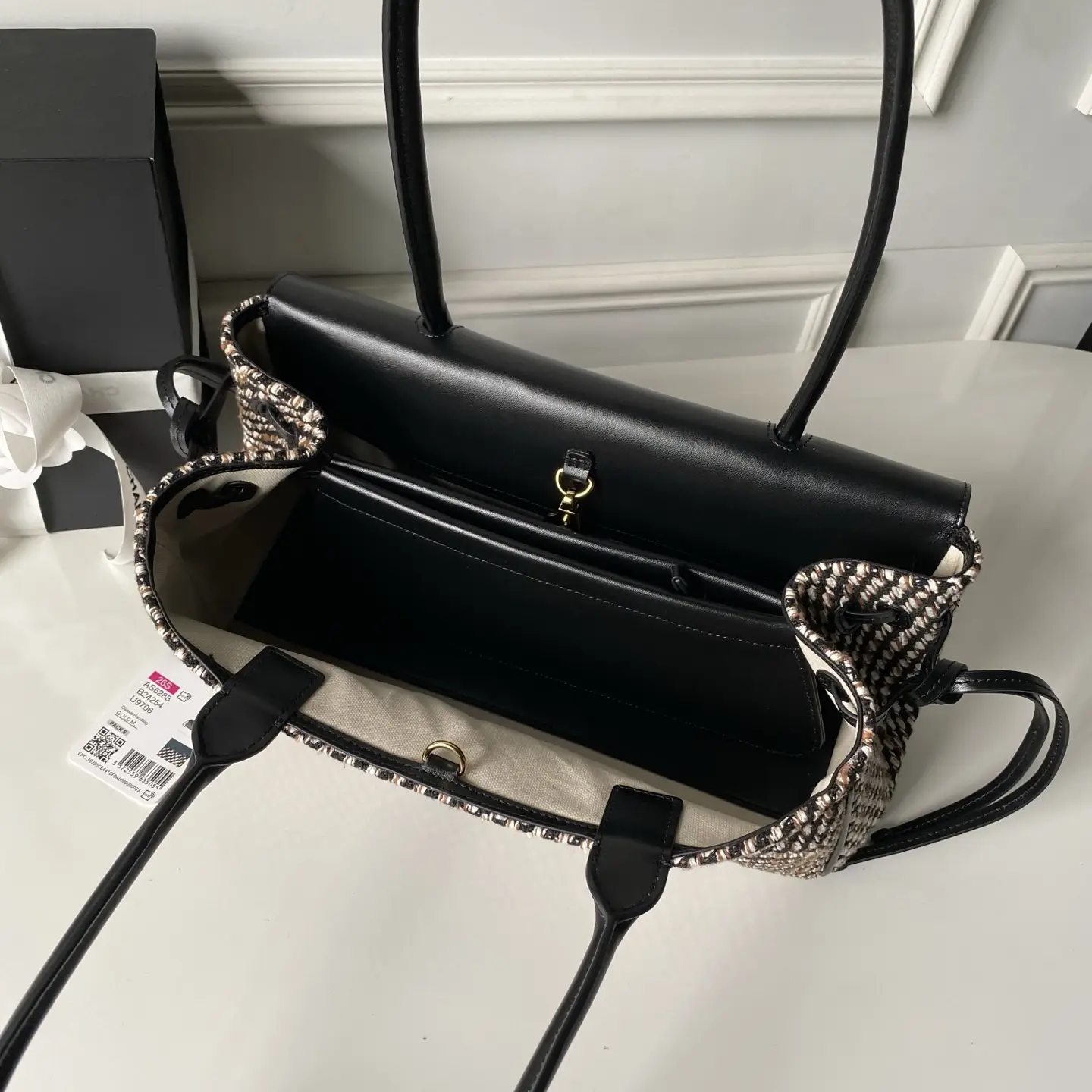 Chanel Small Tote AS6288 Woolen Fabric