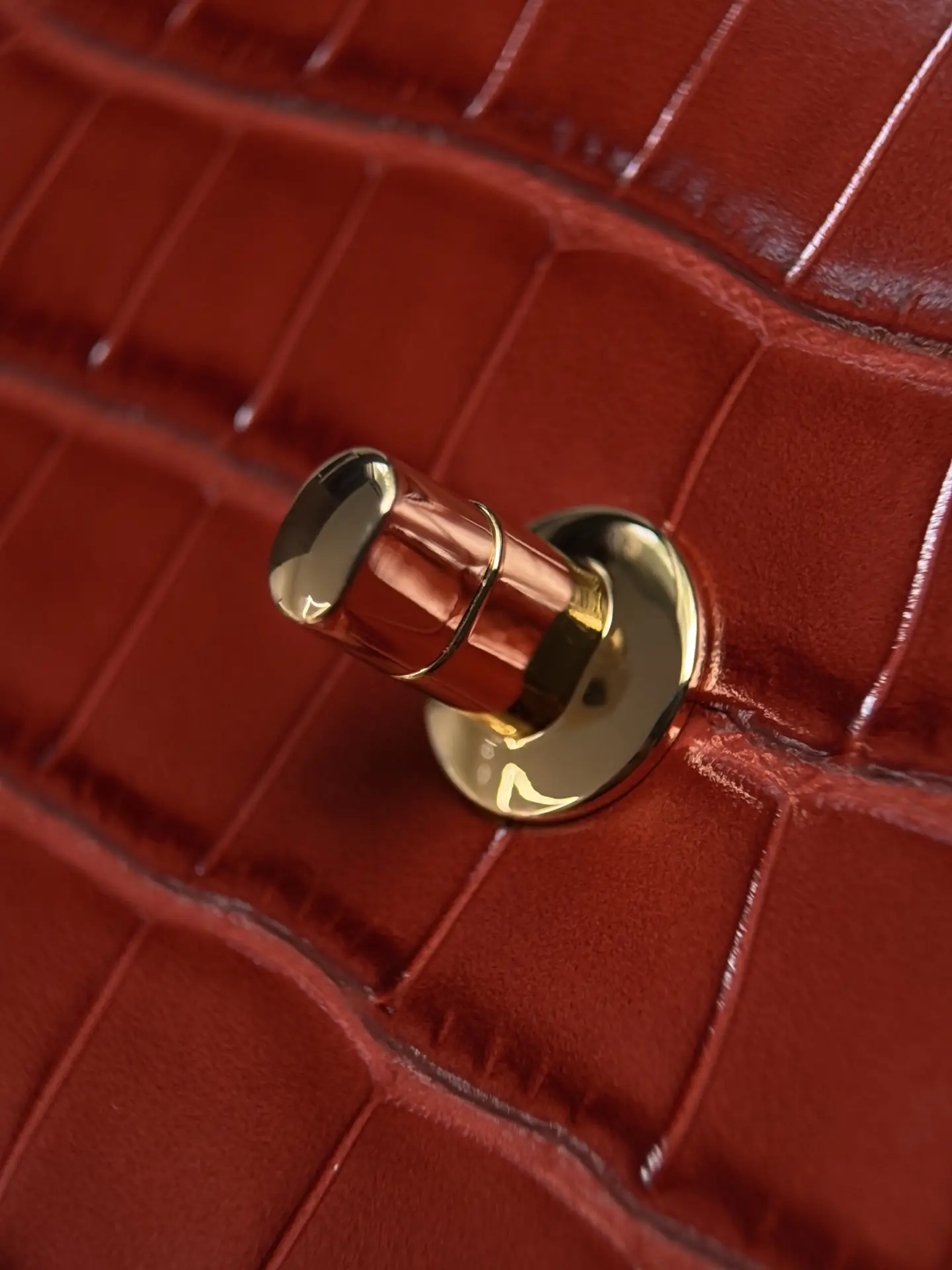 Mini Flap Bag With Top Handle AS6424 Red Crocodile Embossed
