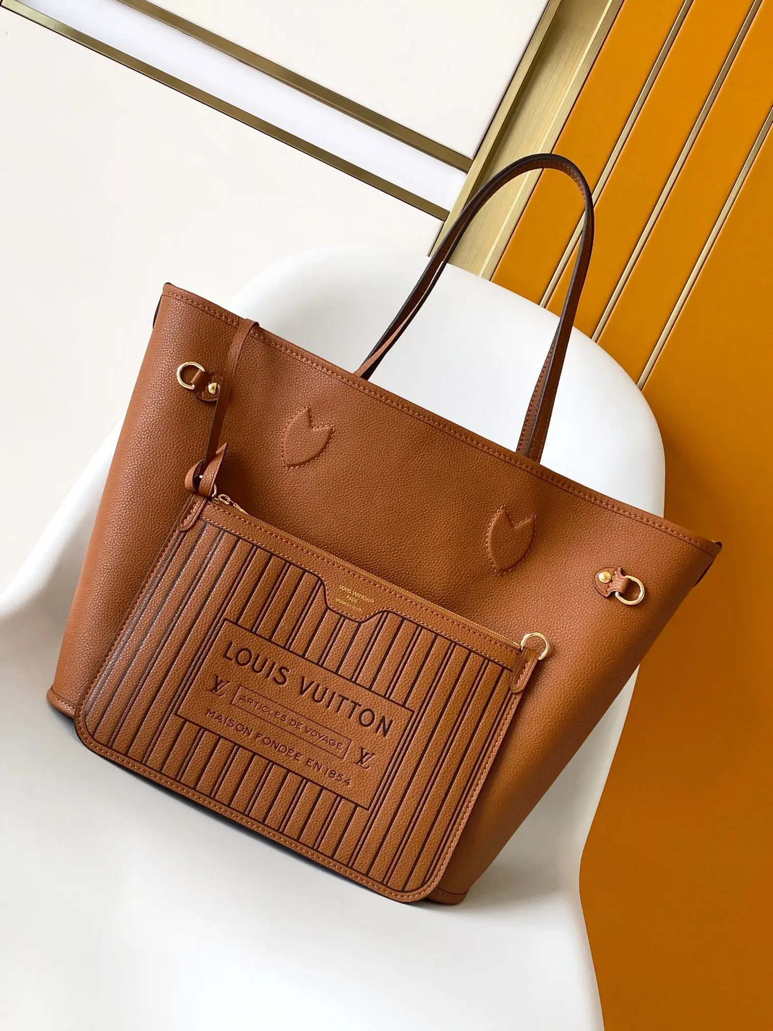 Louis Vuitton M12061 Neverfull Inside Out MM Tan