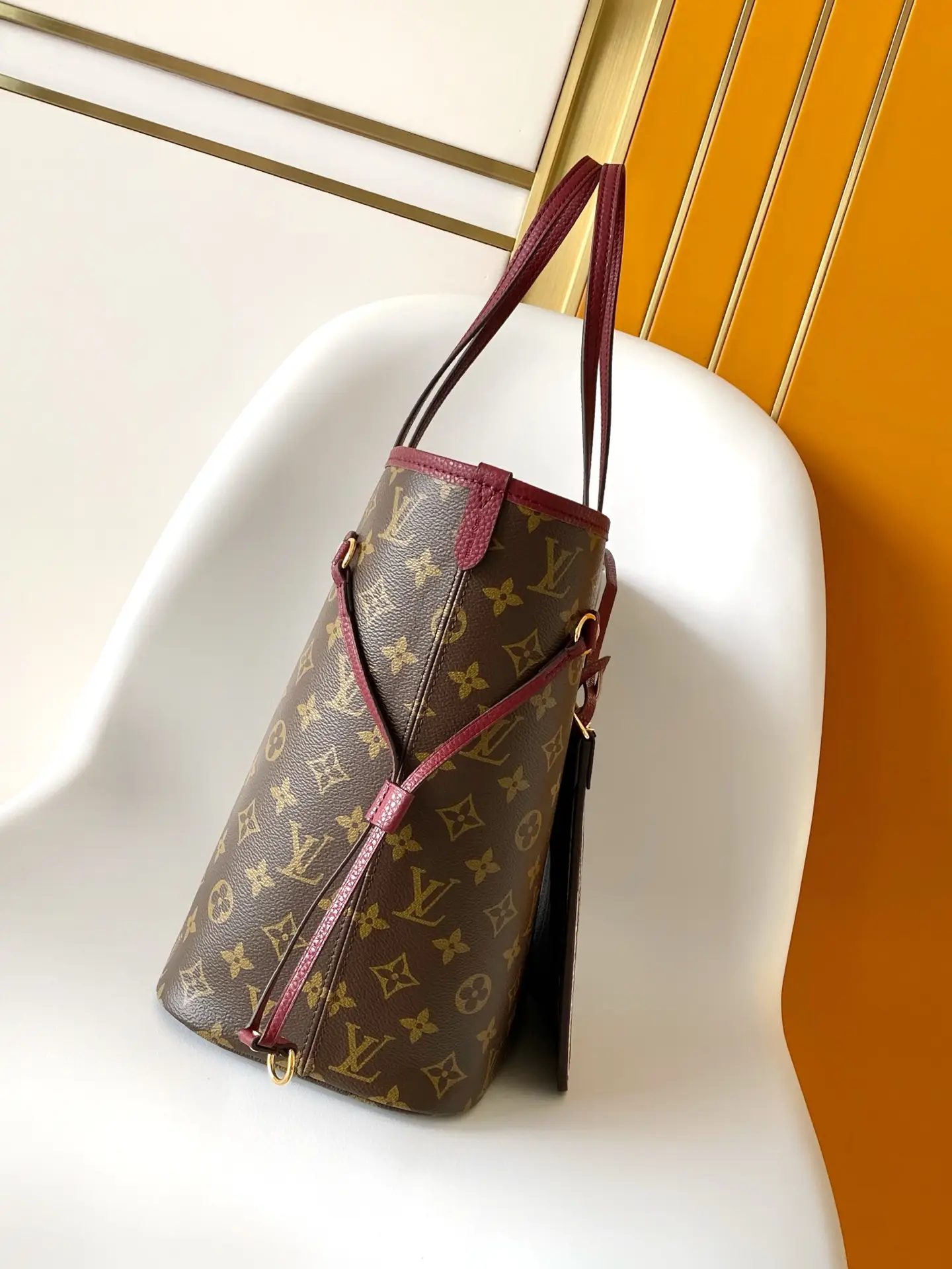 Louis Vuitton M25663 Neverfull Inside Out MM Burgundy