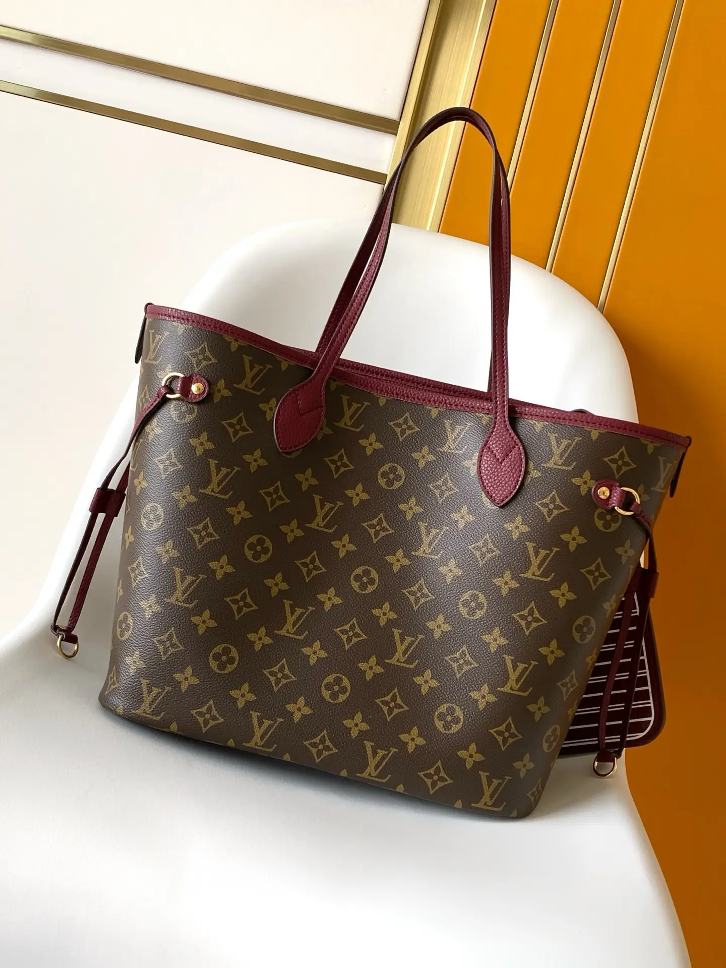 Louis Vuitton M25663 Neverfull Inside Out MM Burgundy