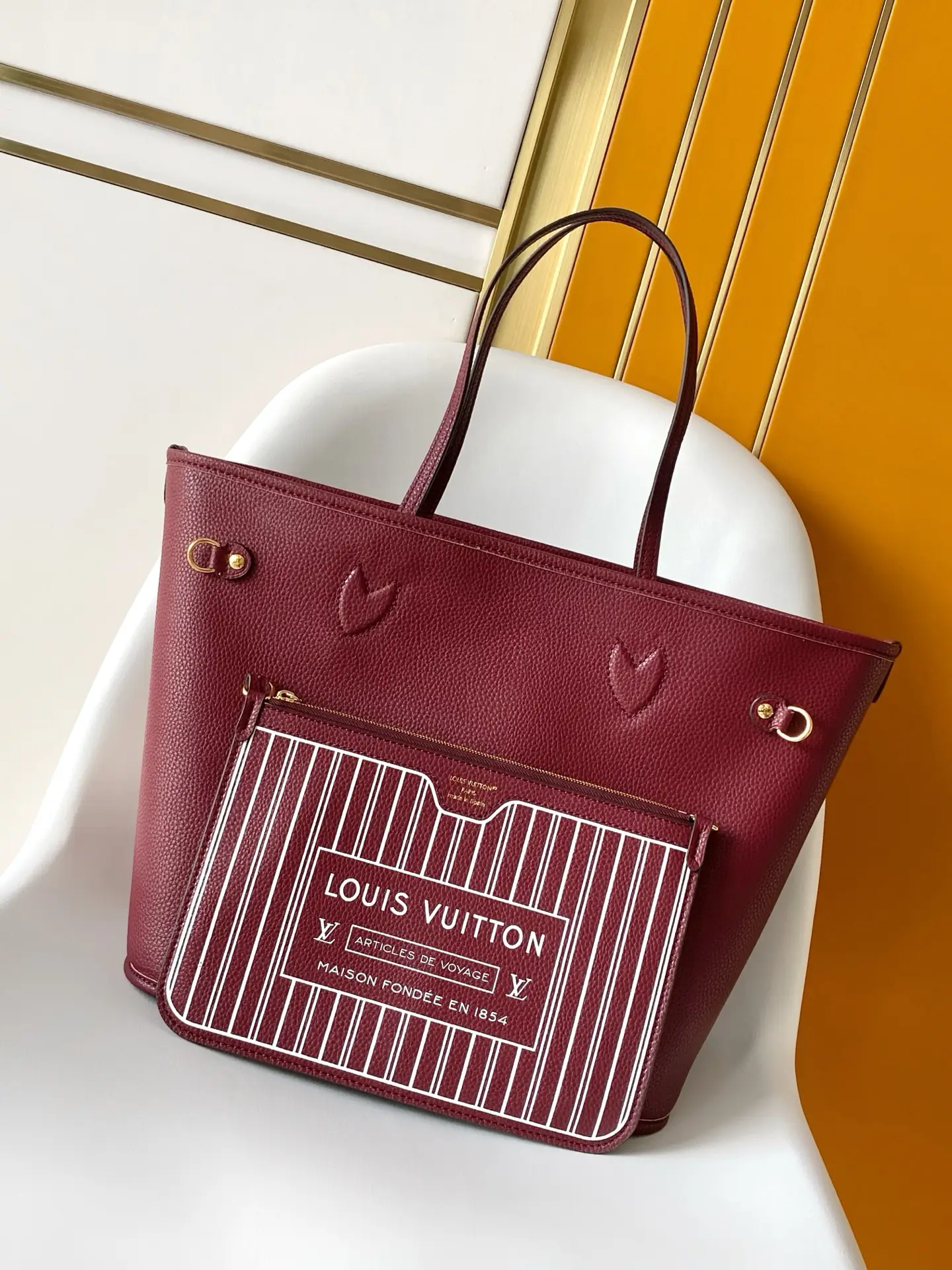 Louis Vuitton M25663 Neverfull Inside Out MM Burgundy