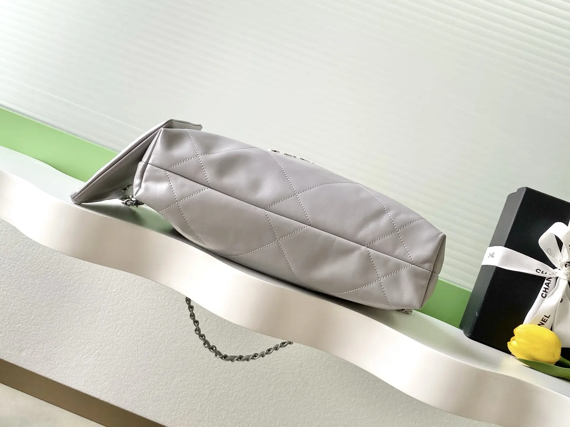 Chanel 22 Handbag AS3260 Light Gray