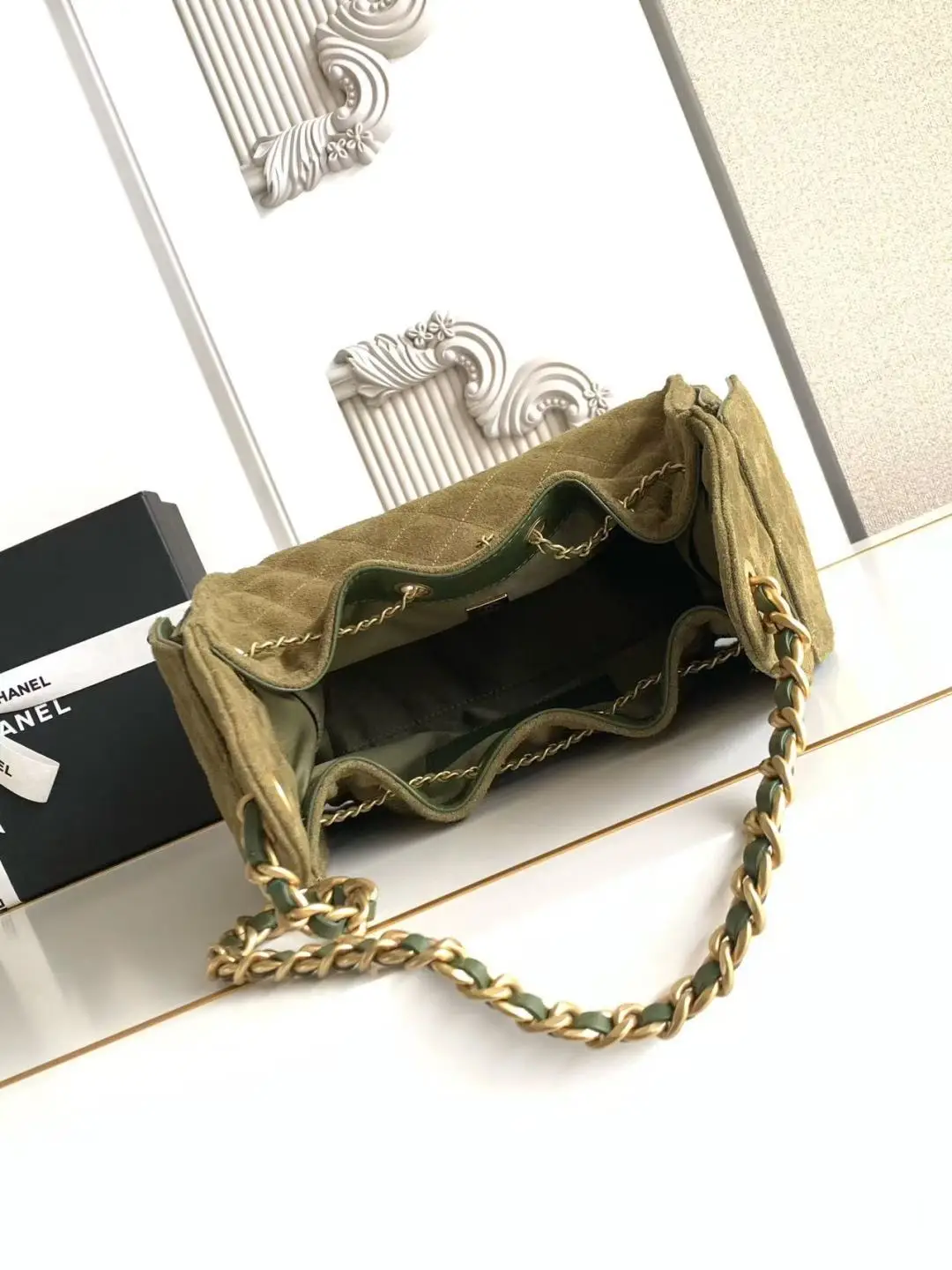 Chanel 25 Medium Handbag AS5293 Olive Green