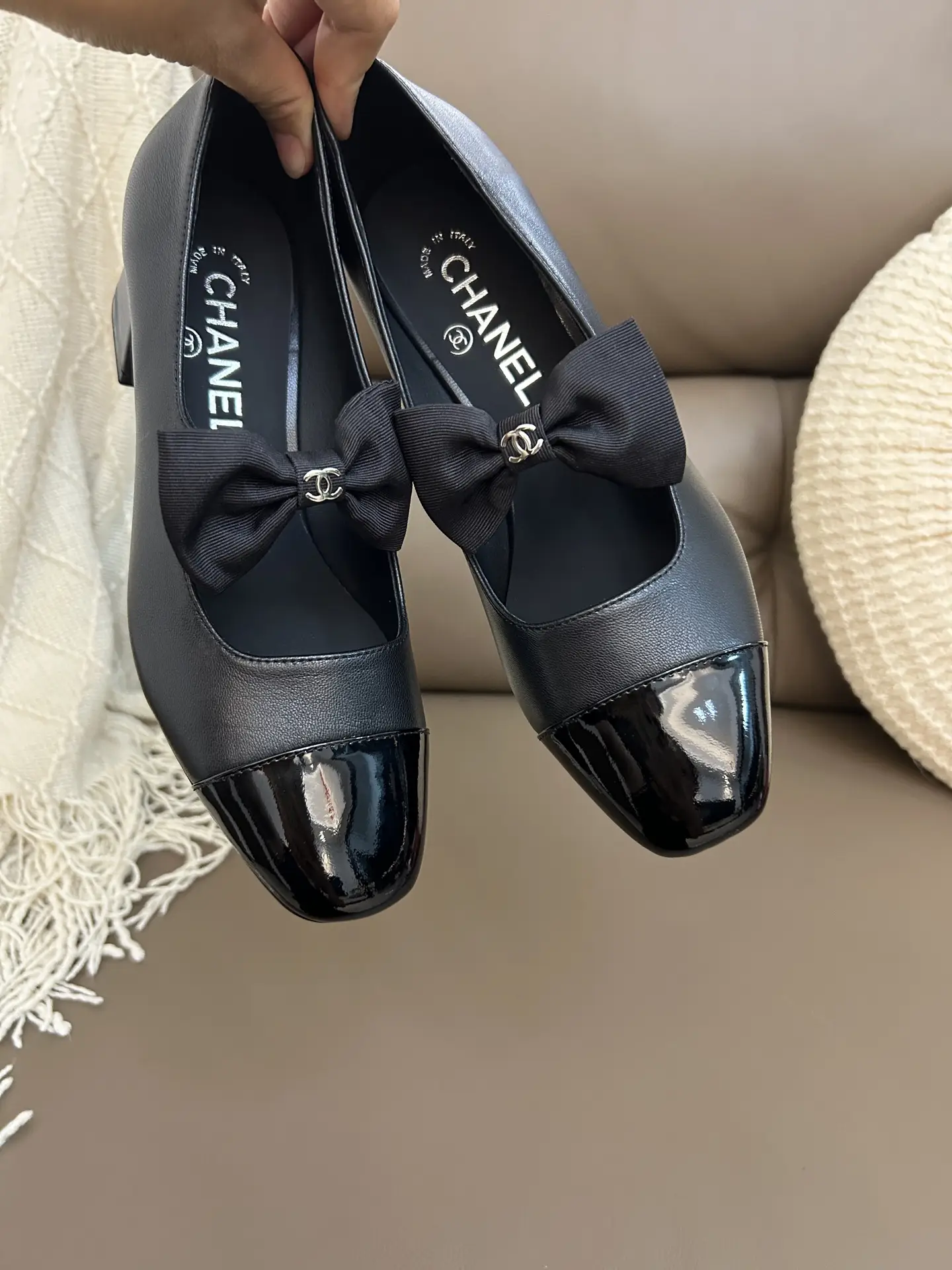 Chanel Bow Mary Jane Shoes Black