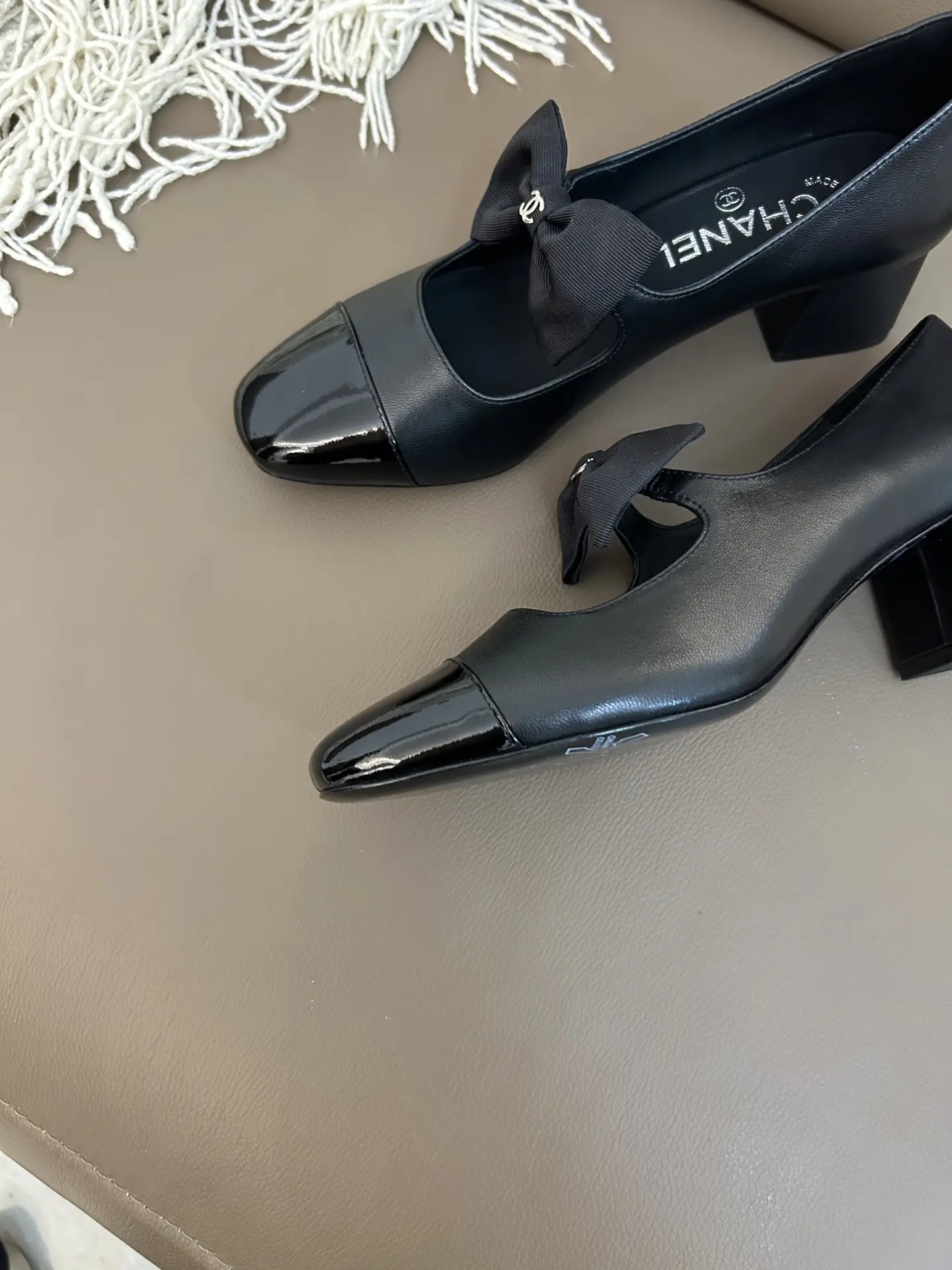 Chanel Bow Mary Jane Shoes Black