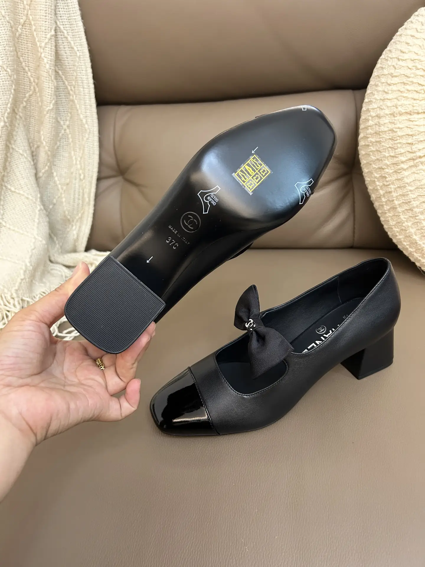 Chanel Bow Mary Jane Shoes Black