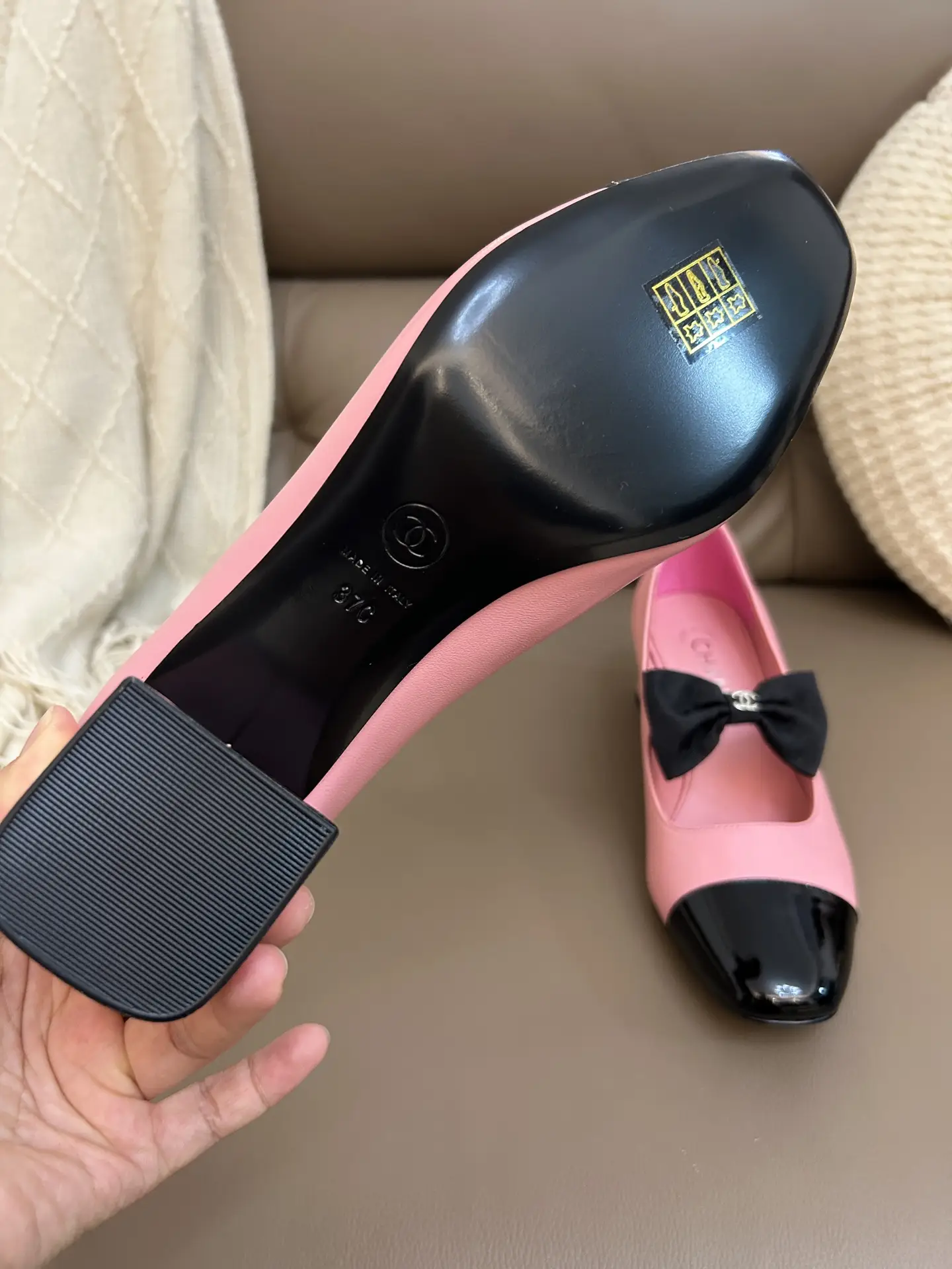 Chanel Bow Mary Jane Shoes Pink