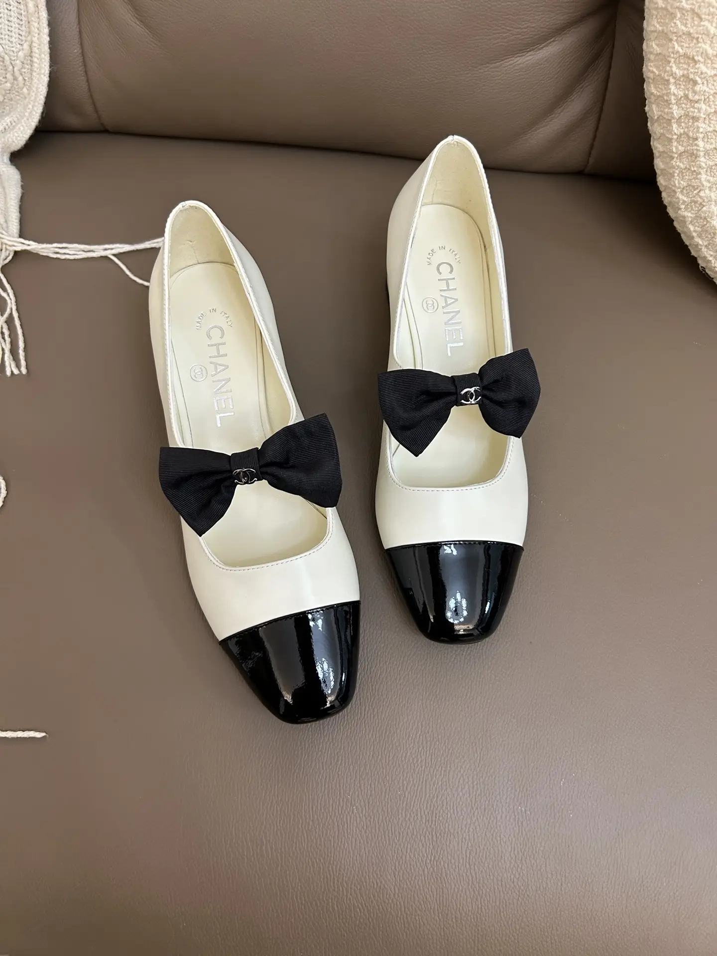 Chanel Bow Mary Jane Shoes White