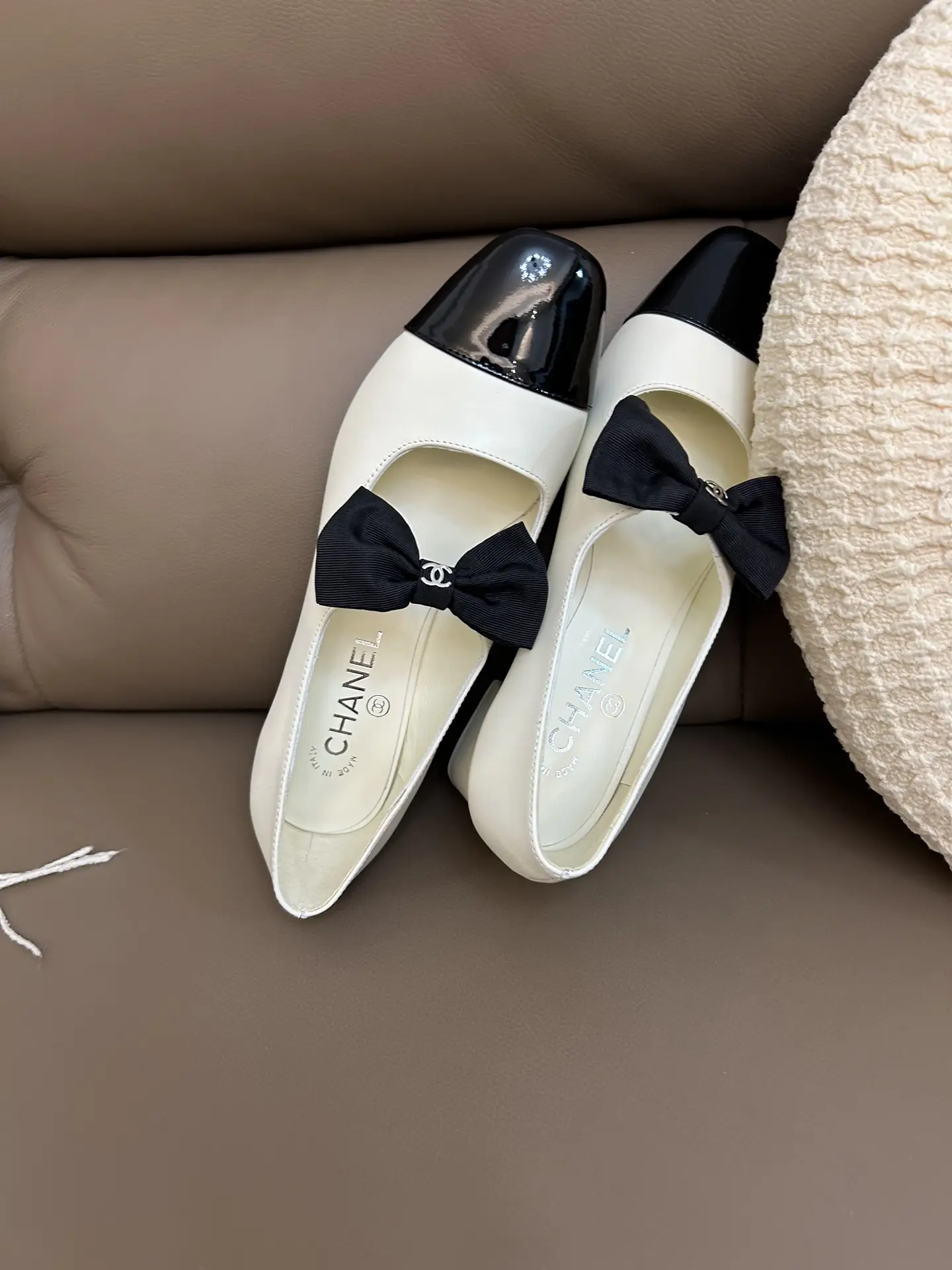 Chanel Bow Mary Jane Shoes White