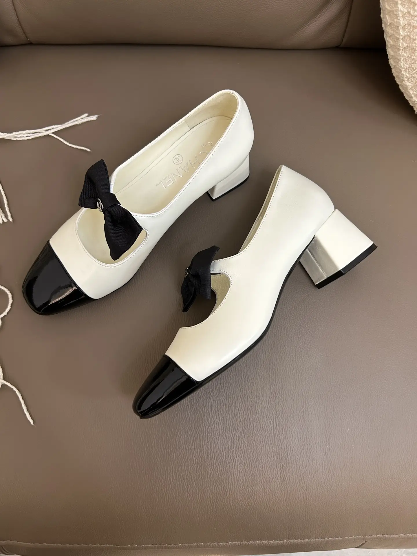 Chanel Bow Mary Jane Shoes White