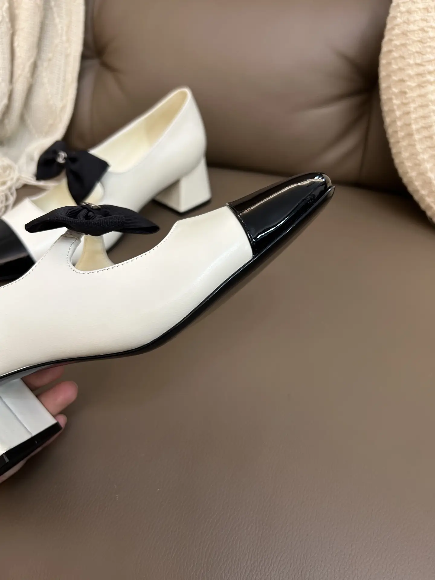Chanel Bow Mary Jane Shoes White