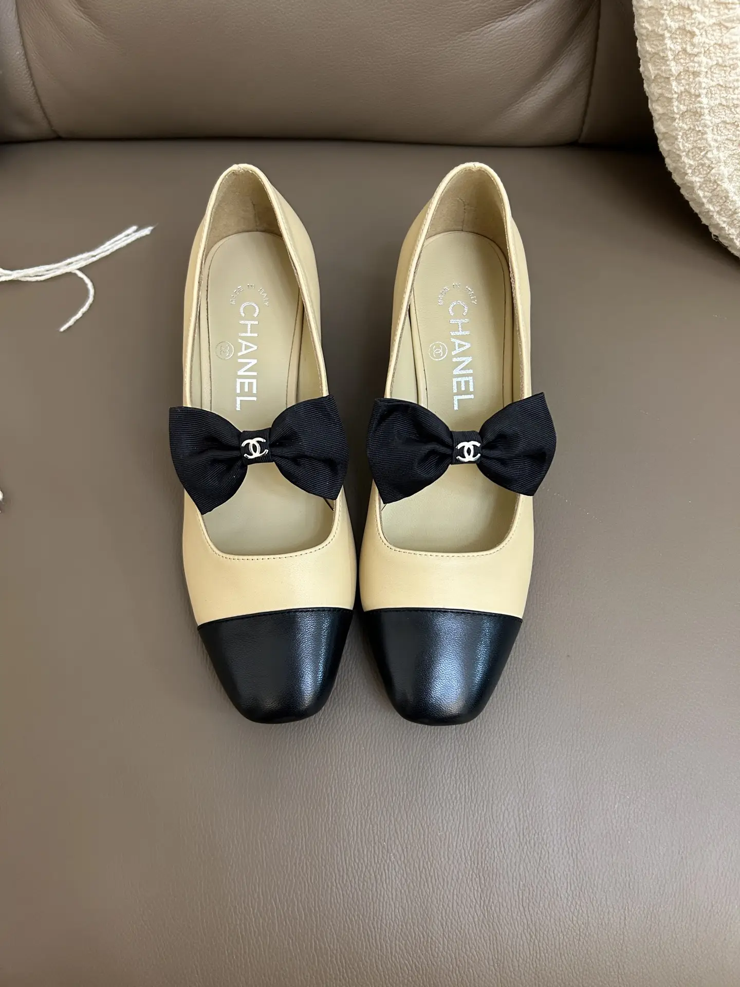 Chanel Bow Mary Jane Shoes Yellow