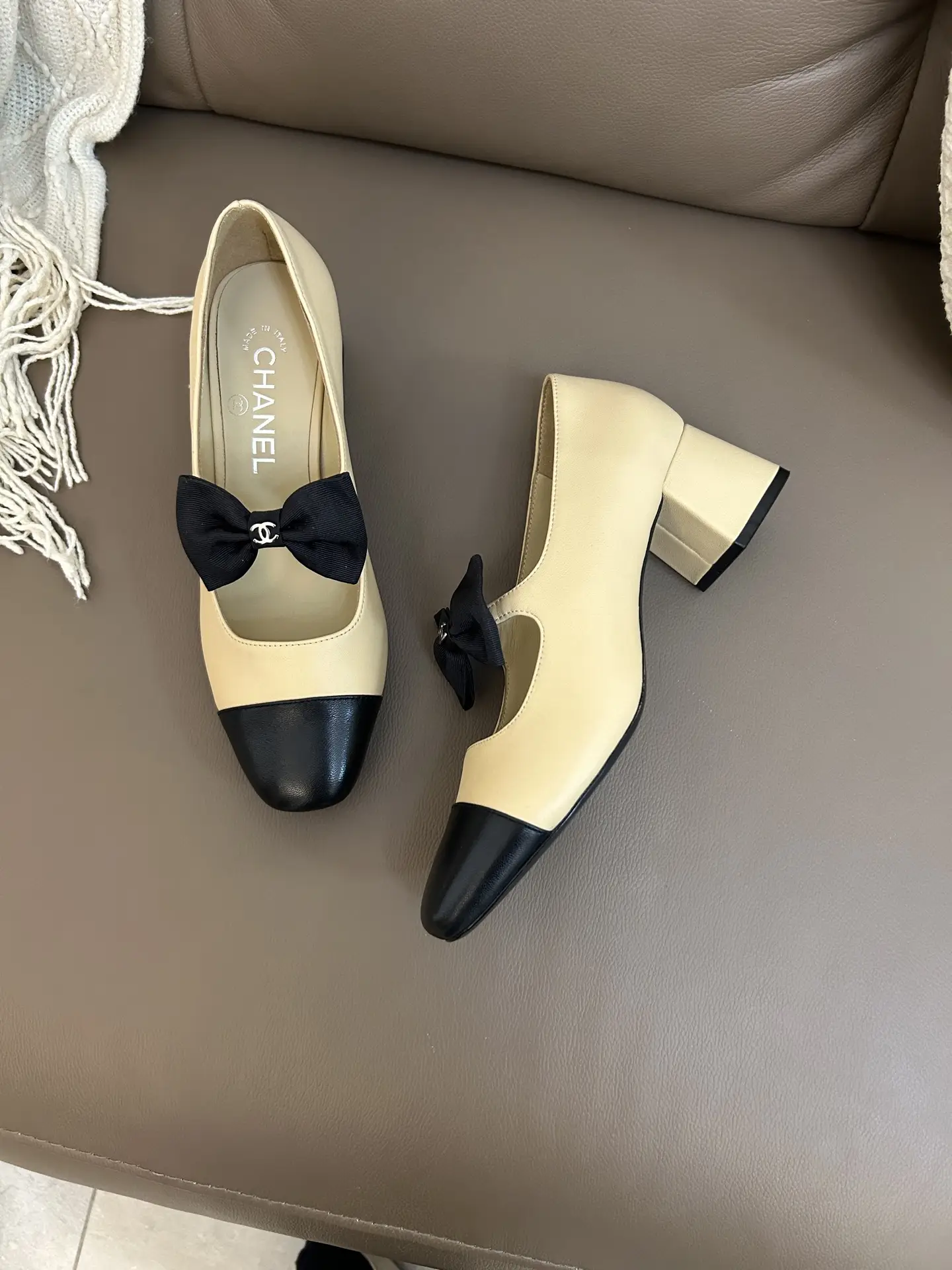 Chanel Bow Mary Jane Shoes Yellow