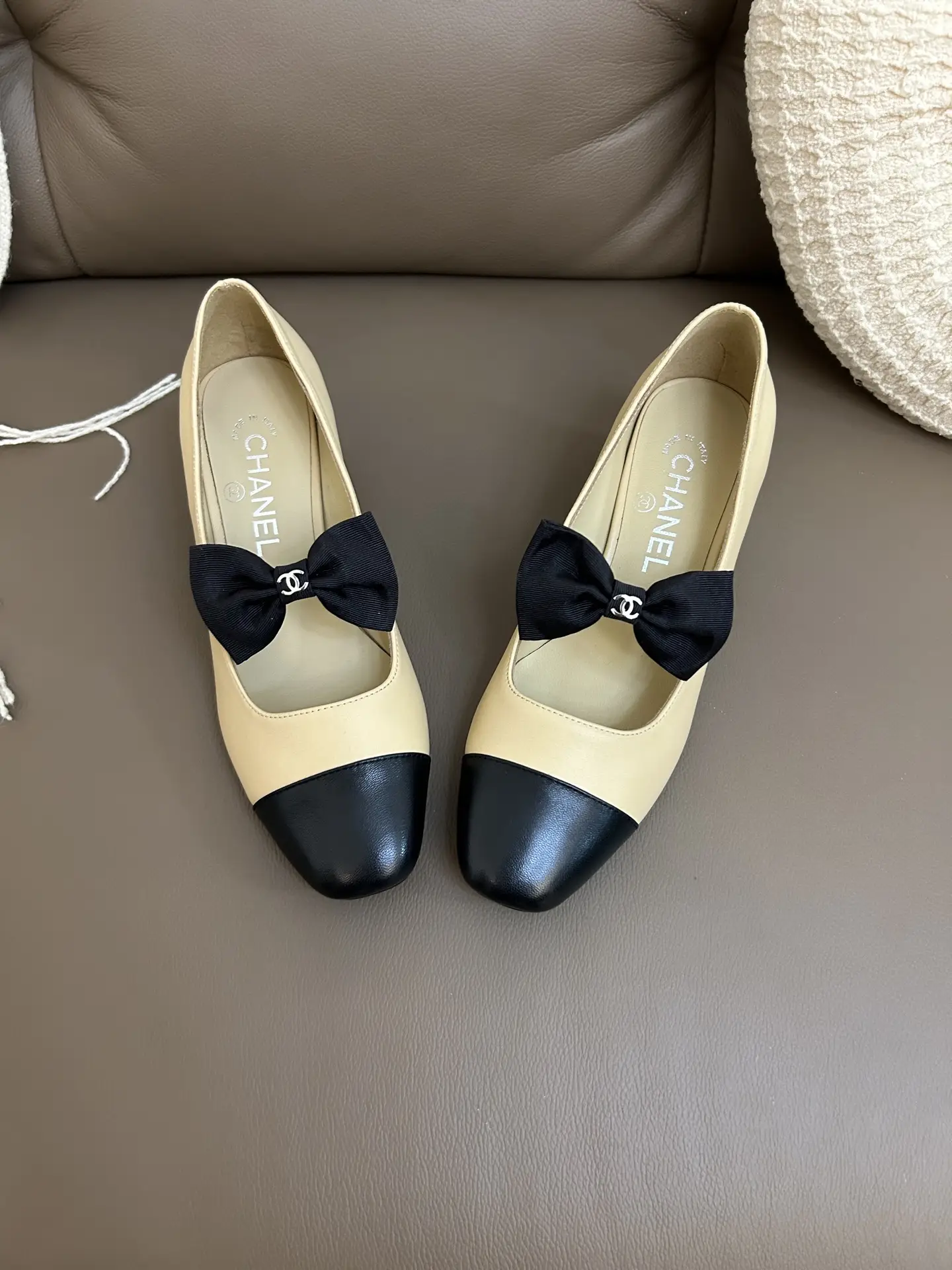 Chanel Bow Mary Jane Shoes Yellow