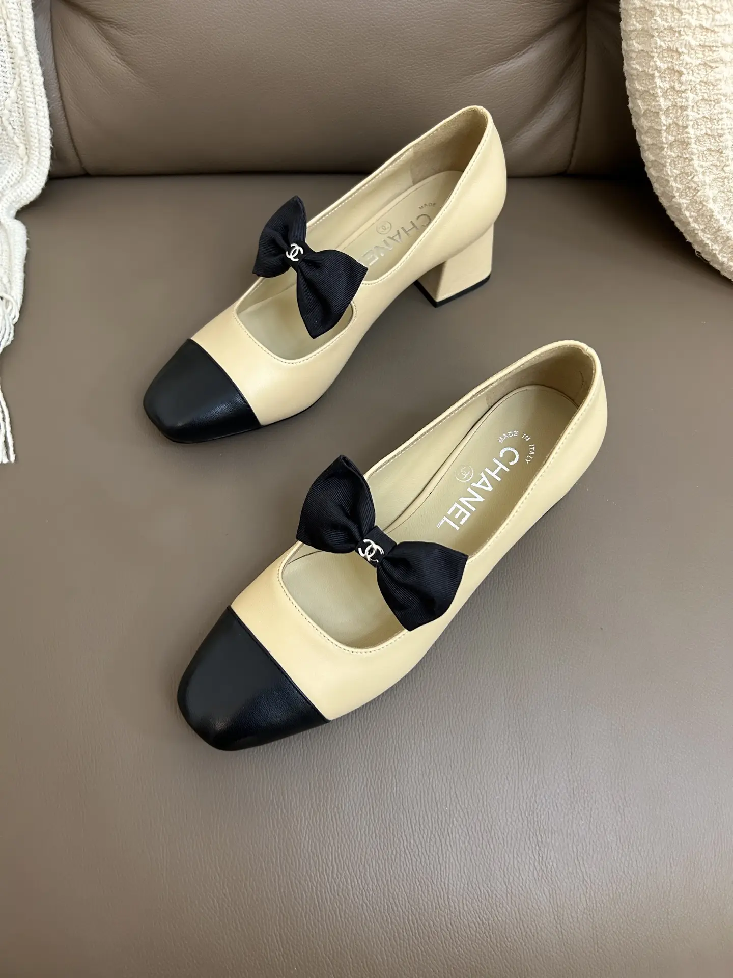 Chanel Bow Mary Jane Shoes Yellow