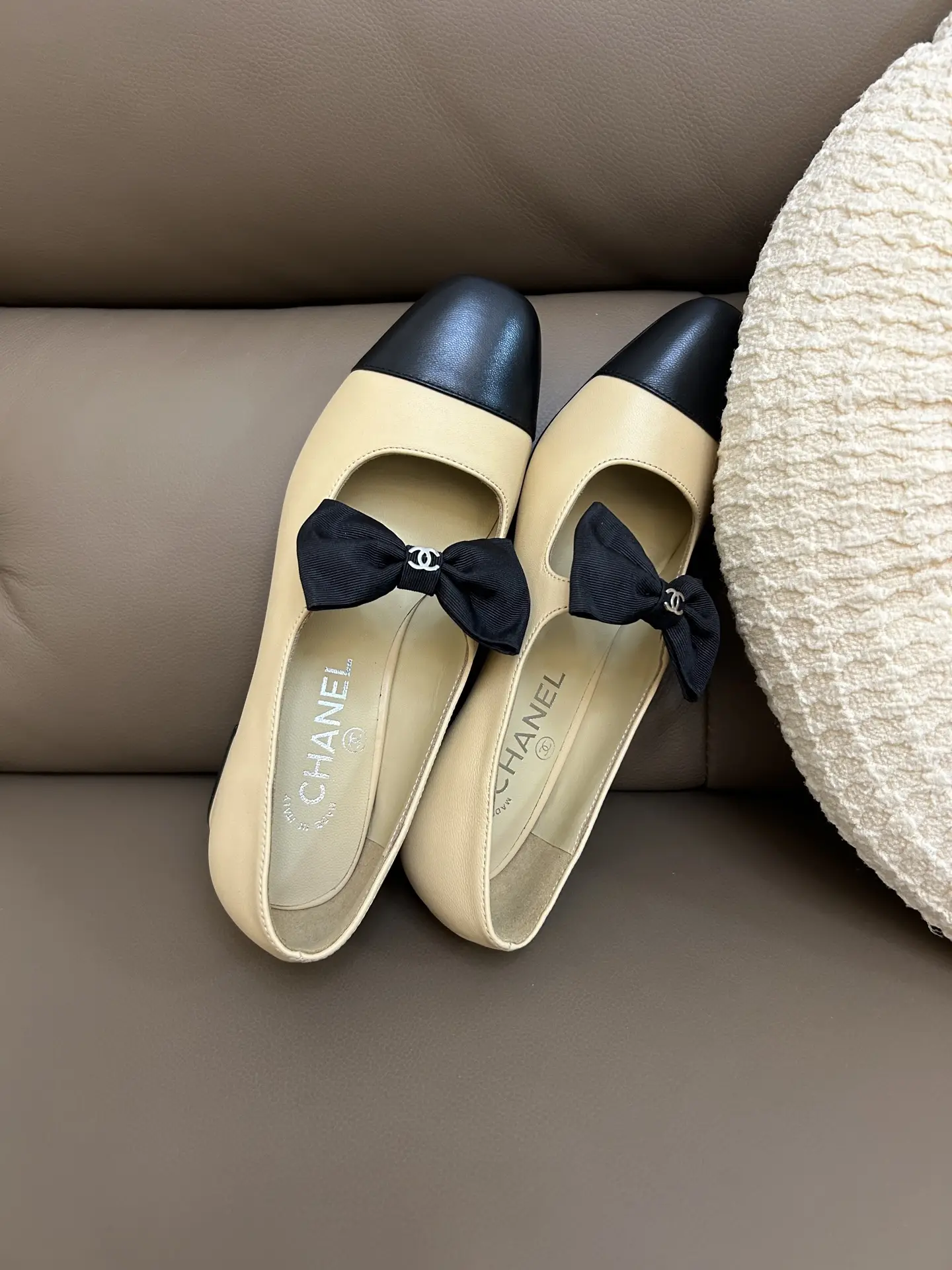 Chanel Bow Mary Jane Shoes Yellow