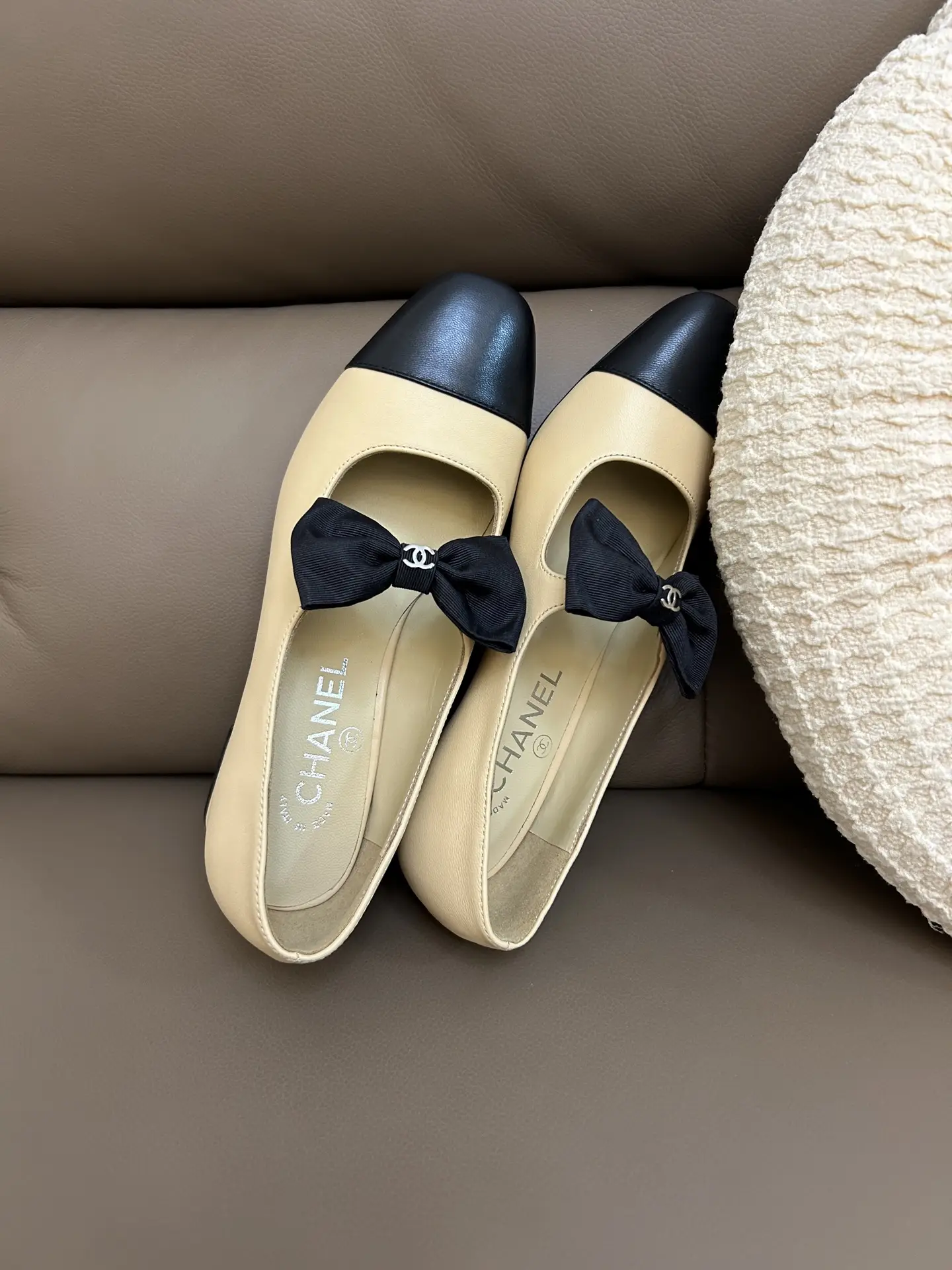 Chanel Bow Mary Jane Shoes Yellow