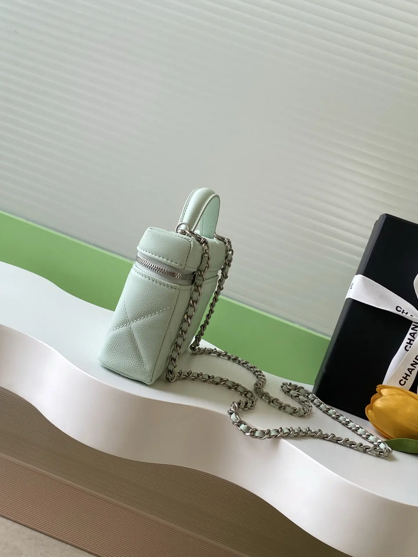 Chanel Chain Vanity Case AP4936 Mint Green