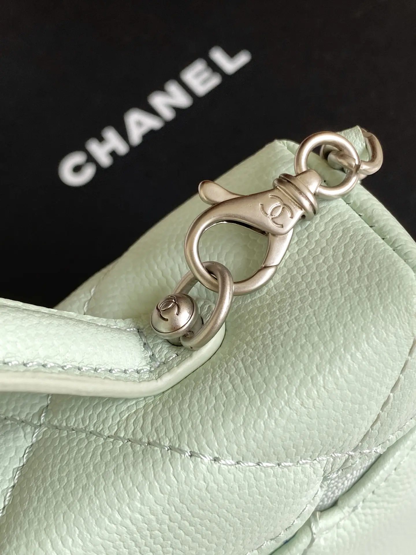 Chanel Chain Vanity Case AP4936 Mint Green