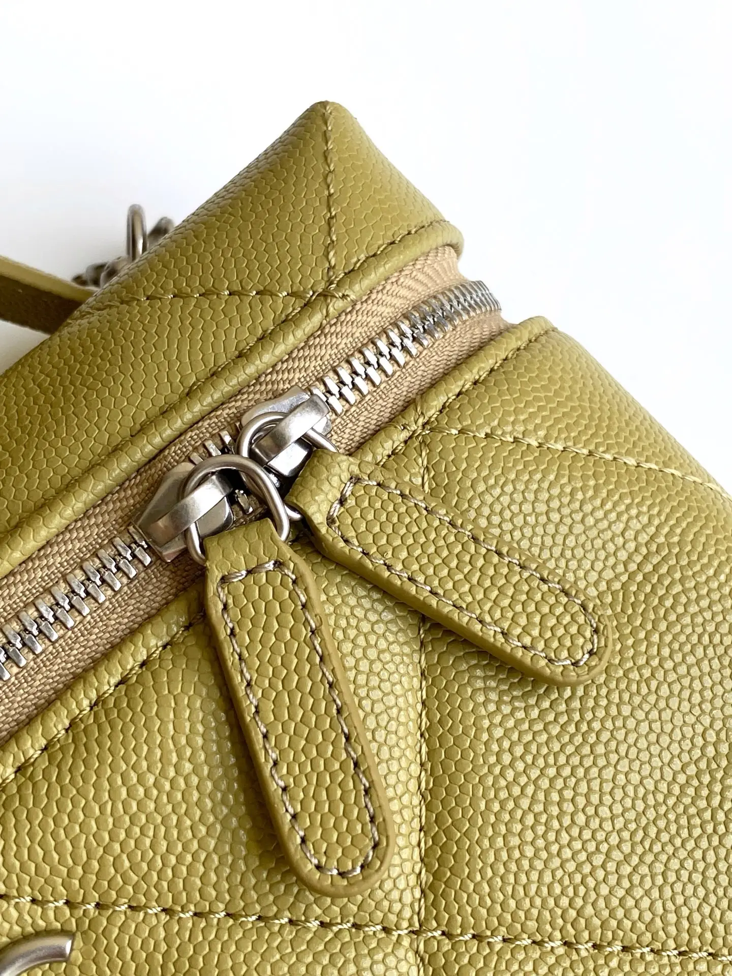 Chanel Chain Vanity Case AP4936 Mustard Green