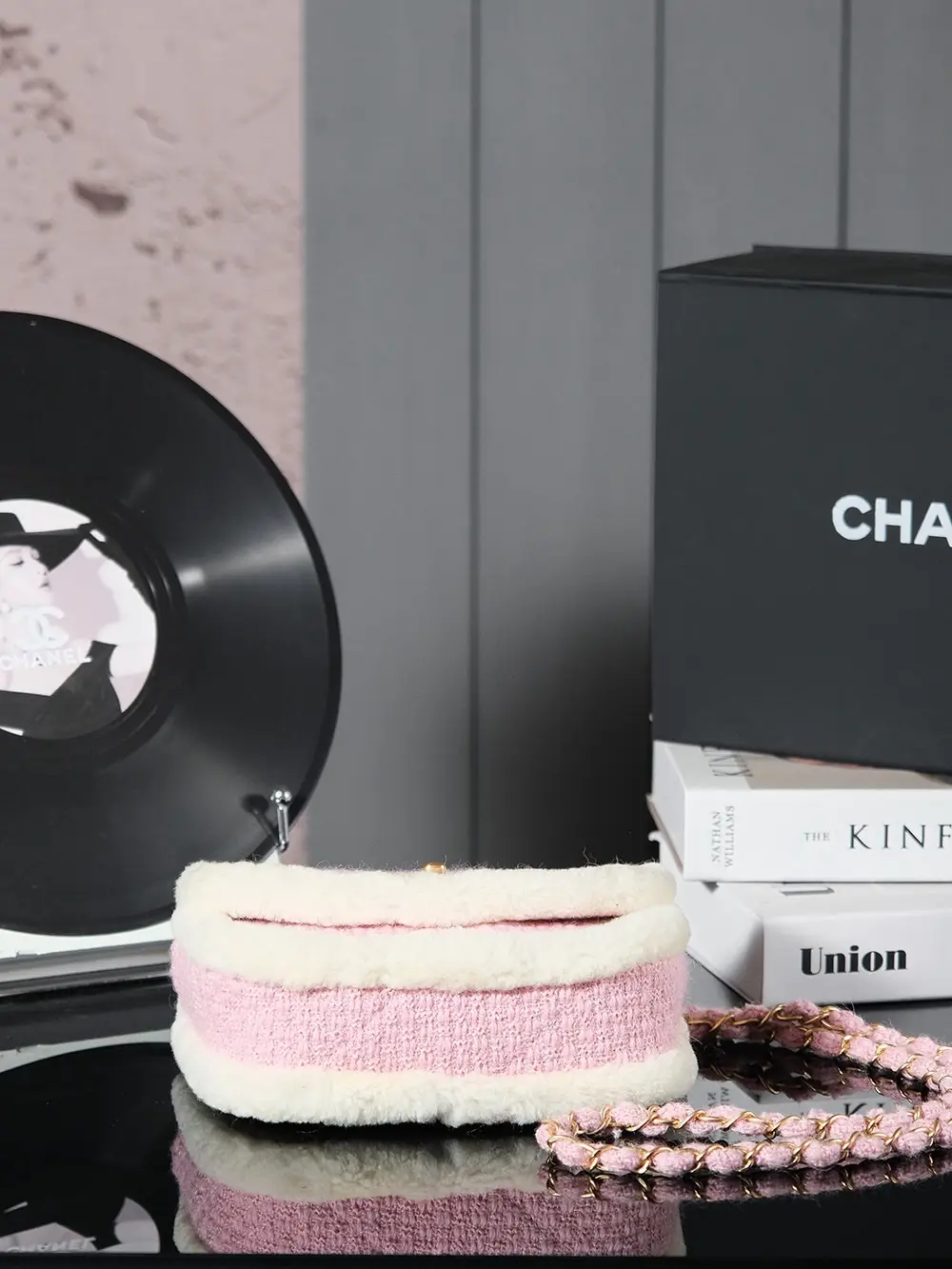 Chanel Christmas Ski Plush Shoulder Bag Pink