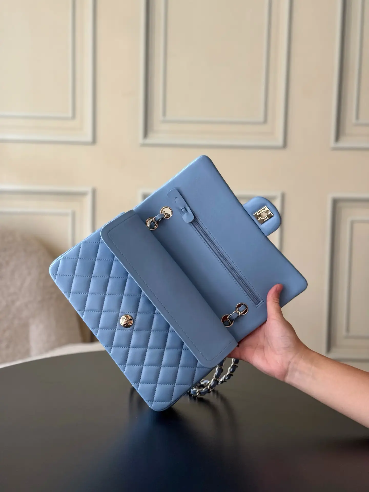 Chanel Classic Flap Bag Dusty Blue
