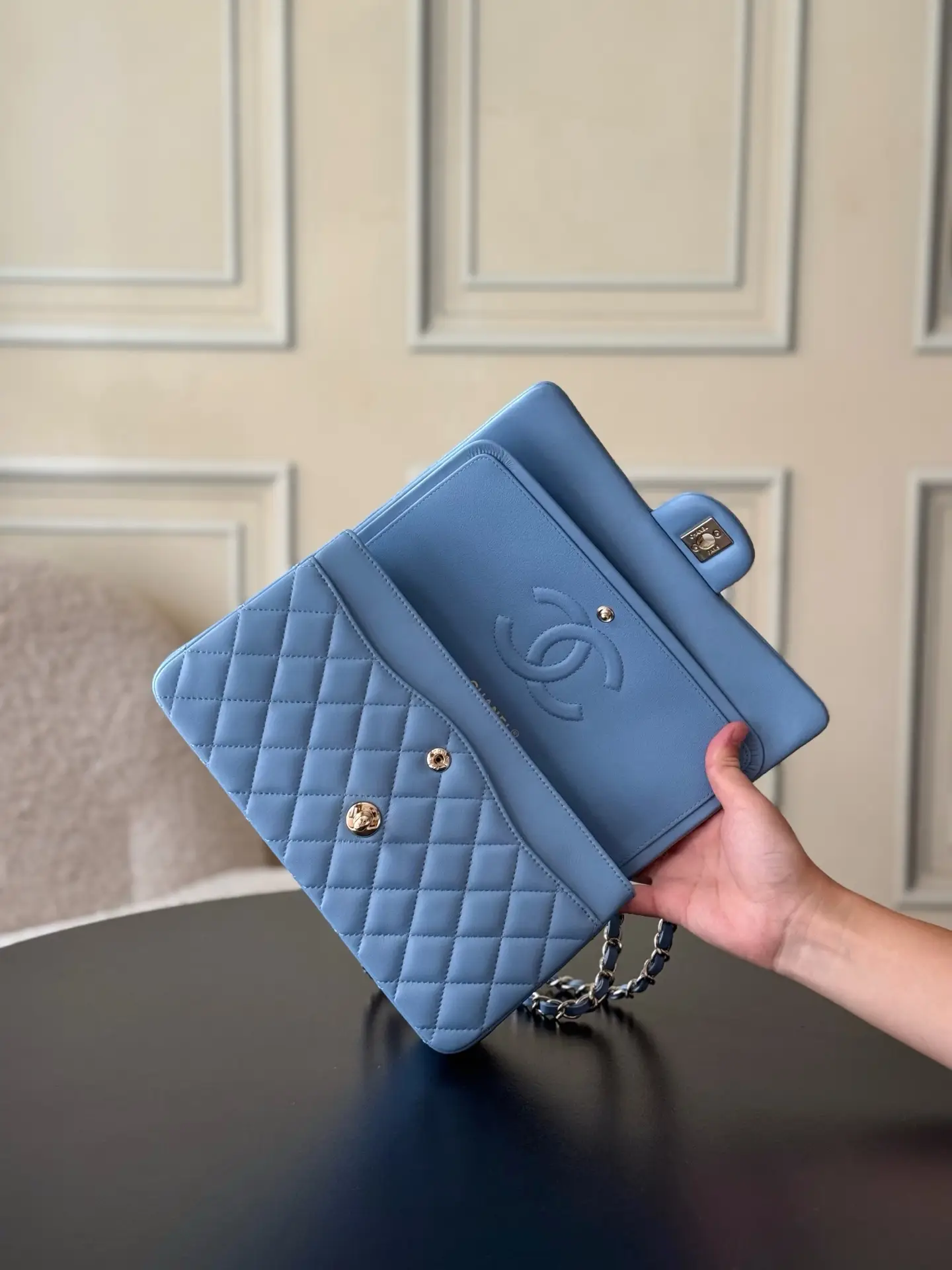 Chanel Classic Flap Bag Dusty Blue