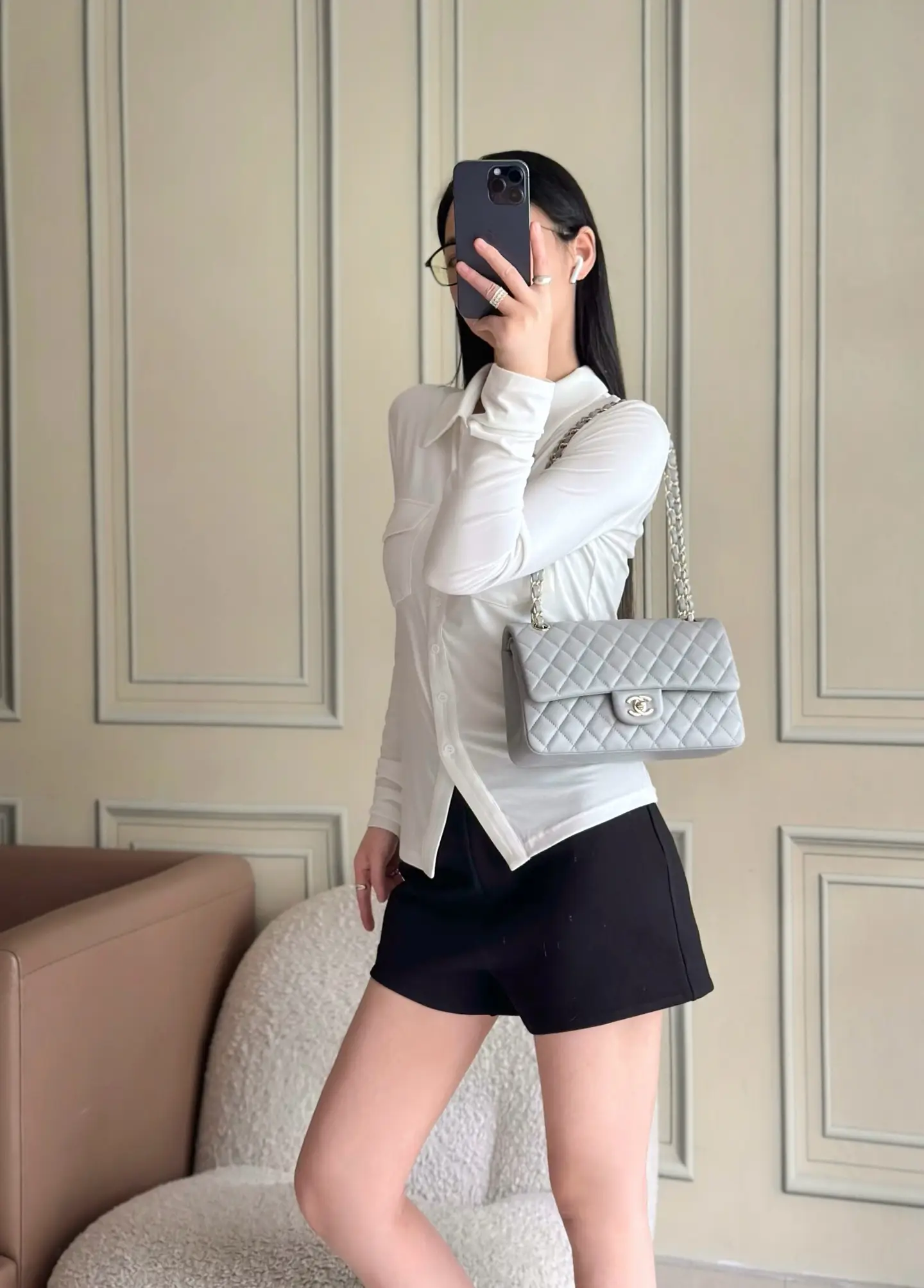 Chanel Classic Flap Bag Gray