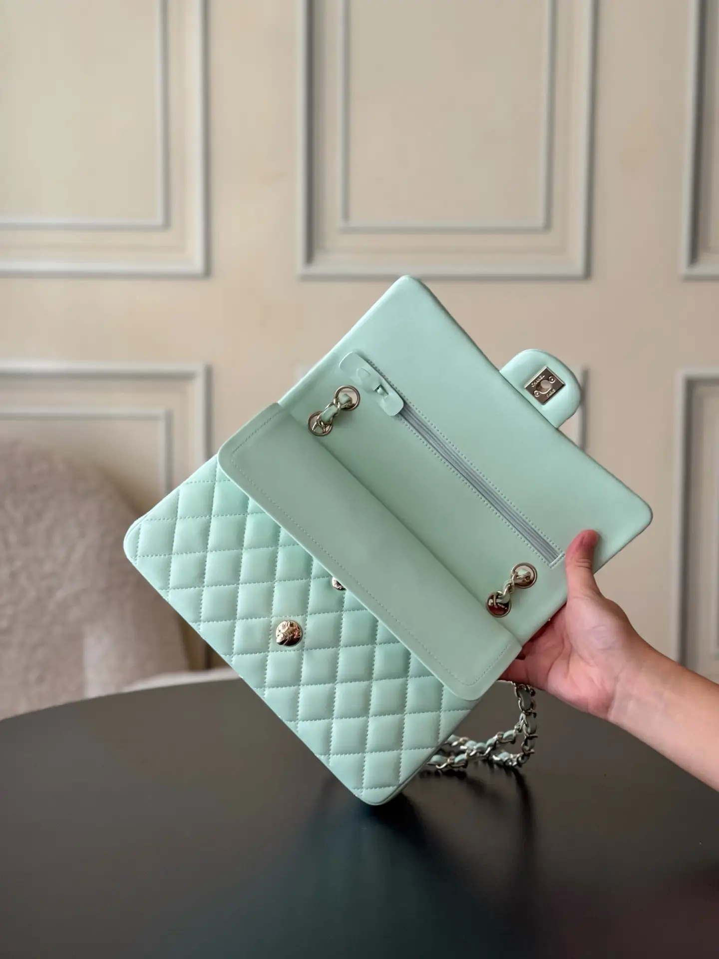 Chanel Classic Flap Bag Mint Green