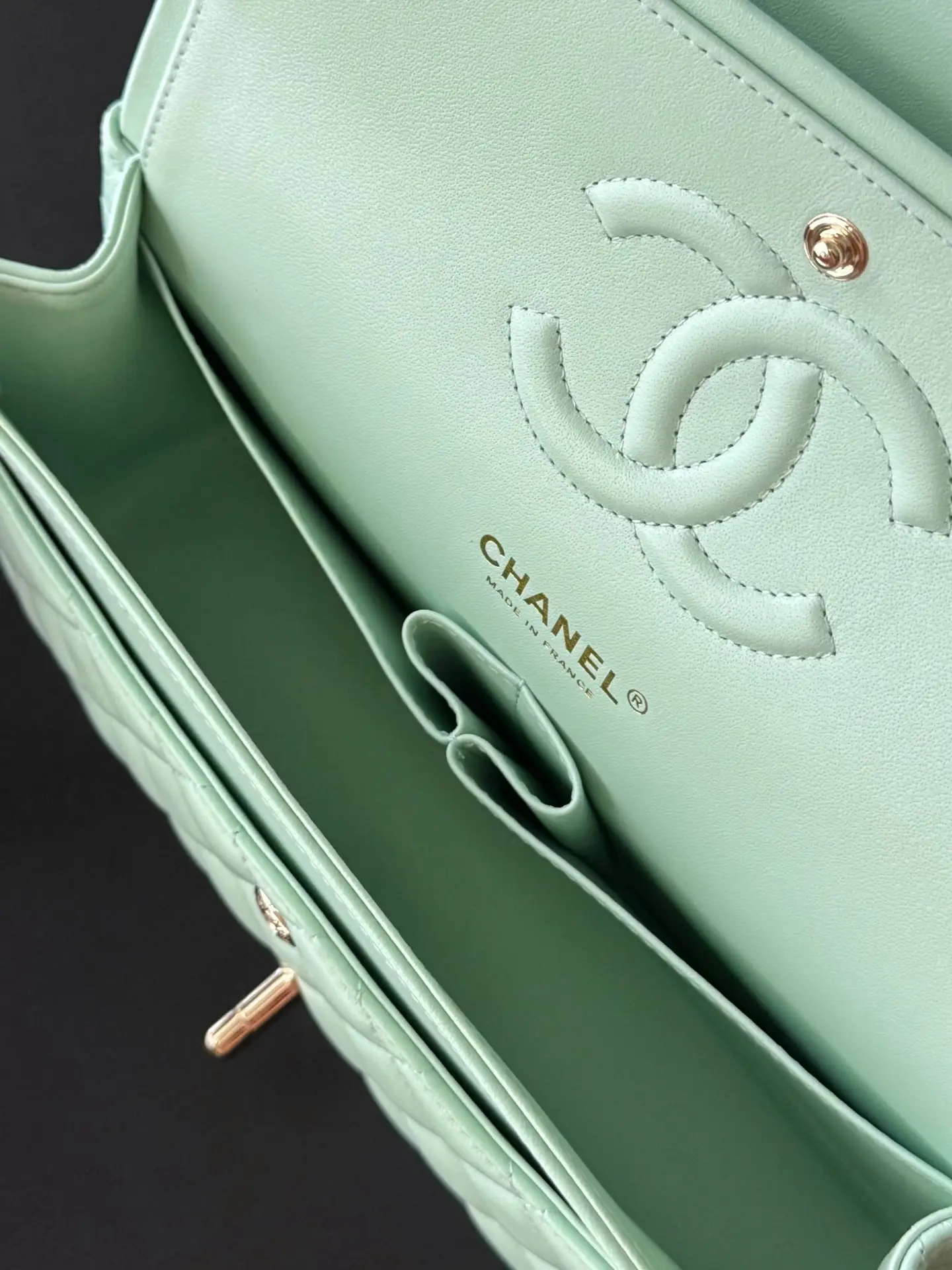 Chanel Classic Flap Bag Mint Green
