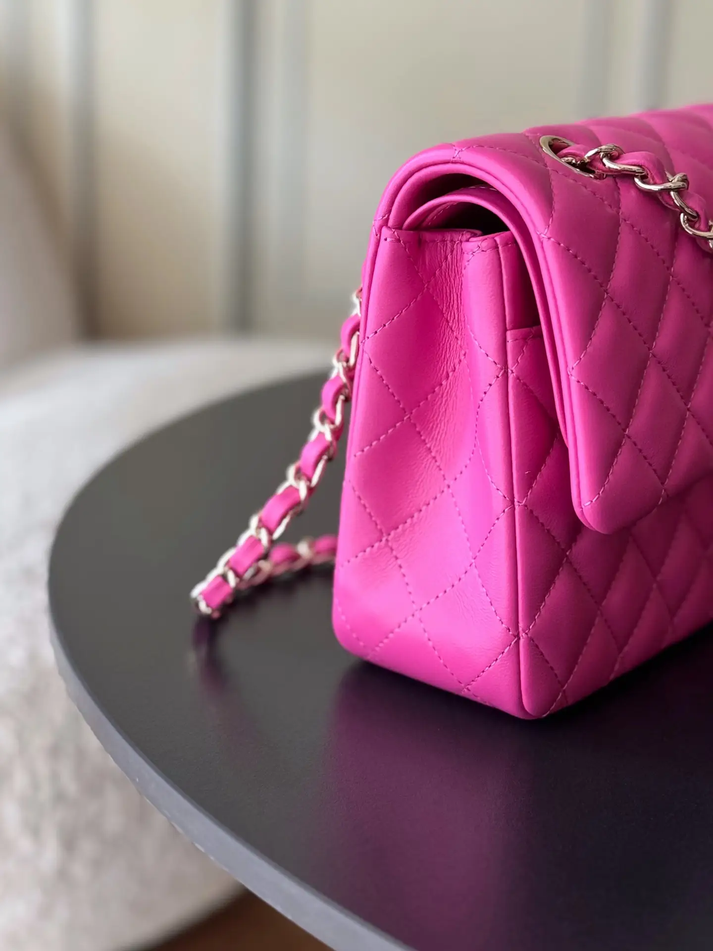Chanel Classic Flap Bag Rose Red