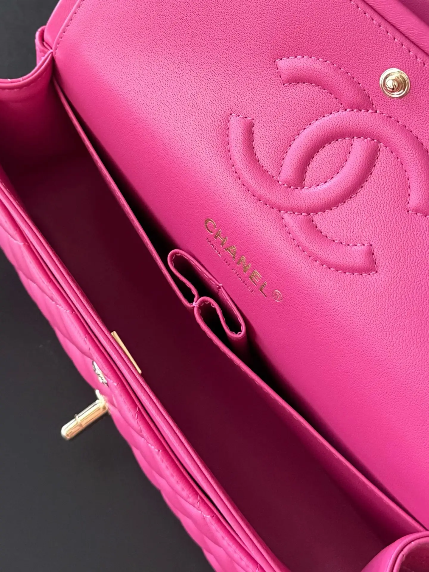 Chanel Classic Flap Bag Rose Red