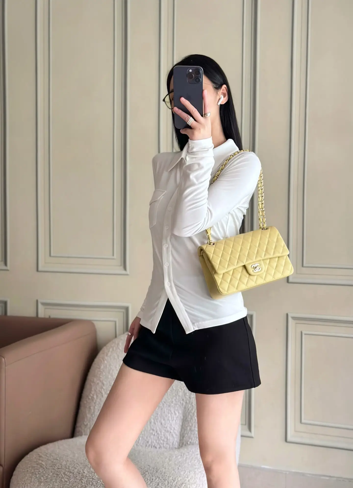 Chanel Classic Flap Bag Yellow