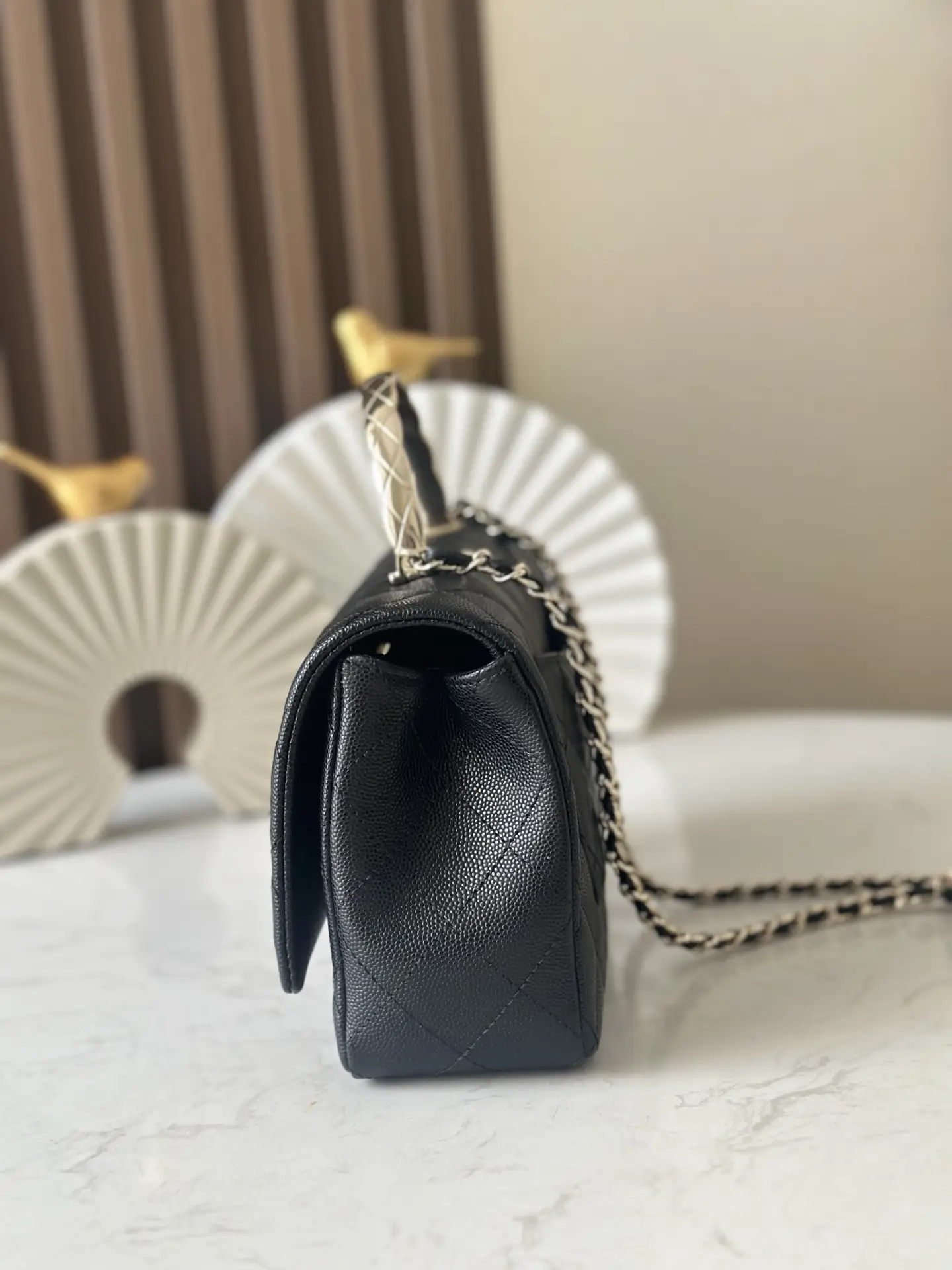 Chanel Coco Crush Handle Flap Bag Black