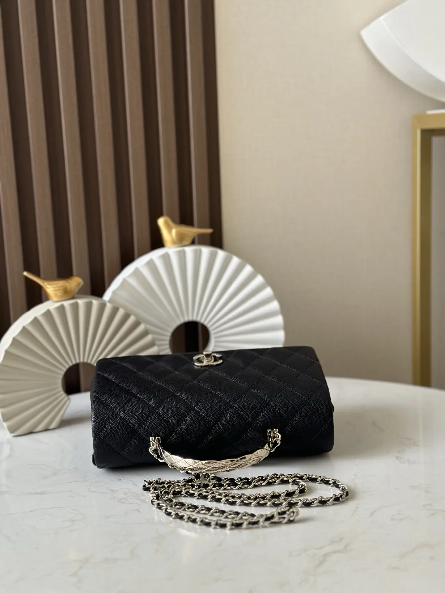 Chanel Coco Crush Handle Flap Bag Black
