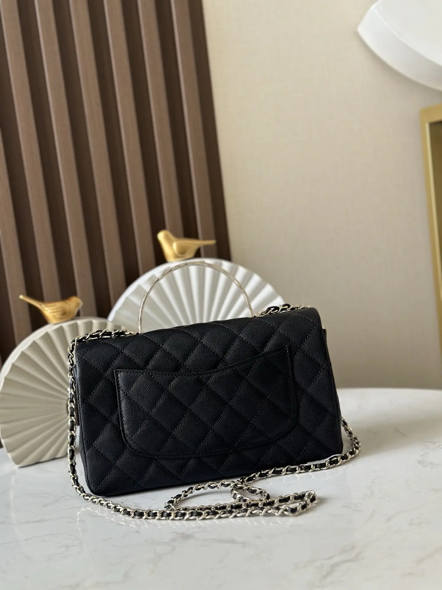 Chanel Coco Crush Handle Flap Bag Black