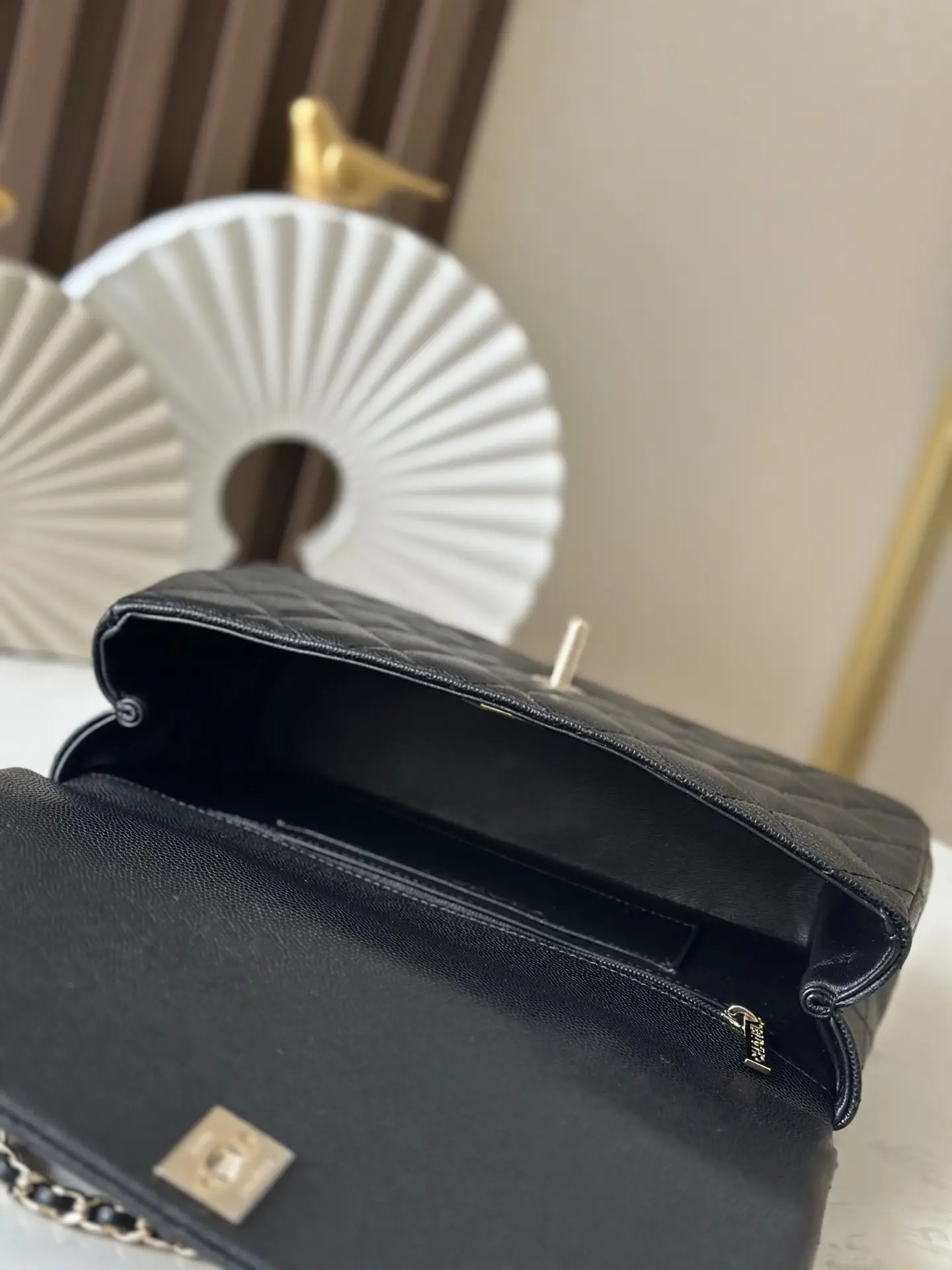 Chanel Coco Crush Handle Flap Bag Black