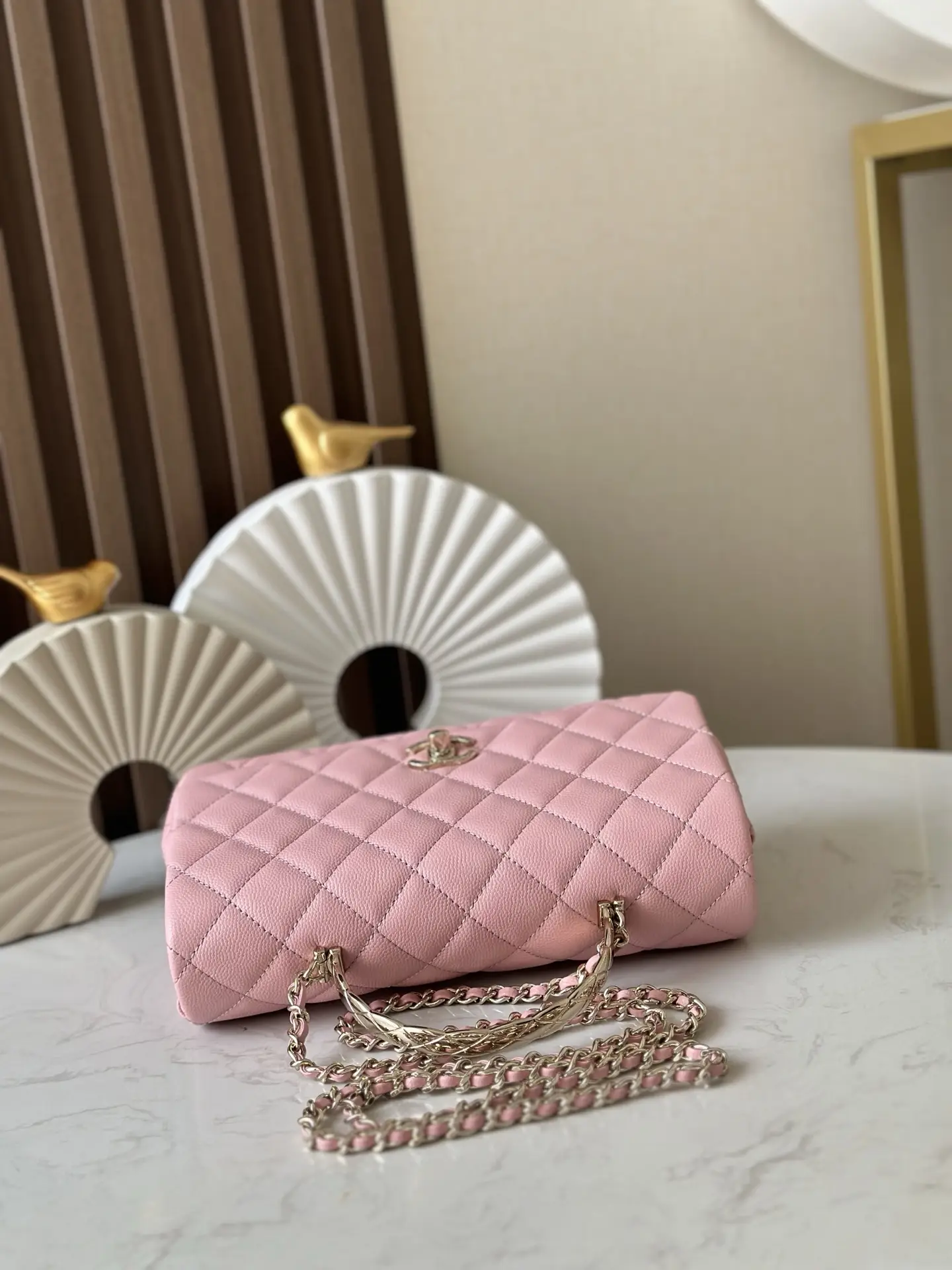 Chanel Coco Crush Handle Flap Bag Pink
