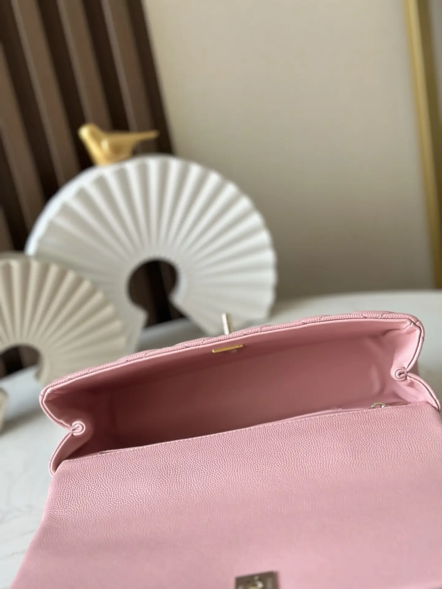 Chanel Coco Crush Handle Flap Bag Pink